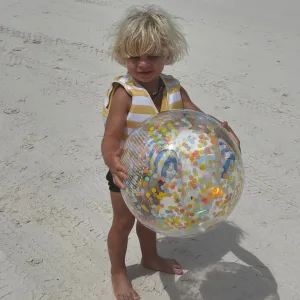 3D Inflatable Beach Ball | Sammy the Seagull Blue Stripe Sunnylife