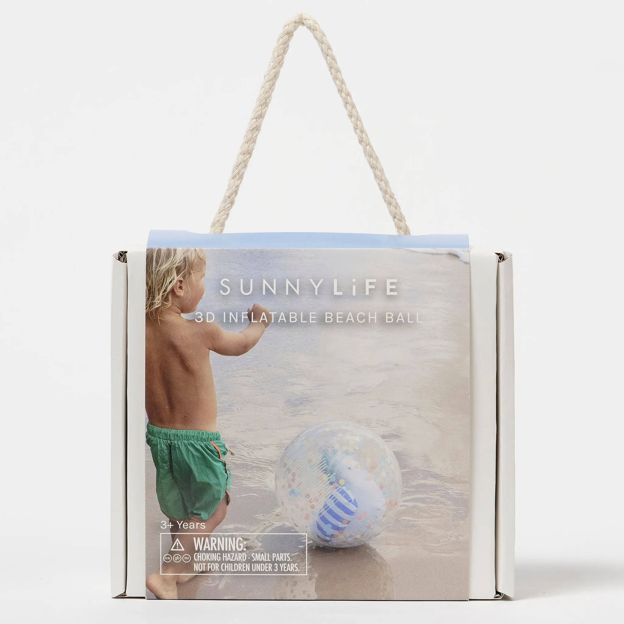 3D Inflatable Beach Ball | Sammy the Seagull Blue Stripe Sunnylife
