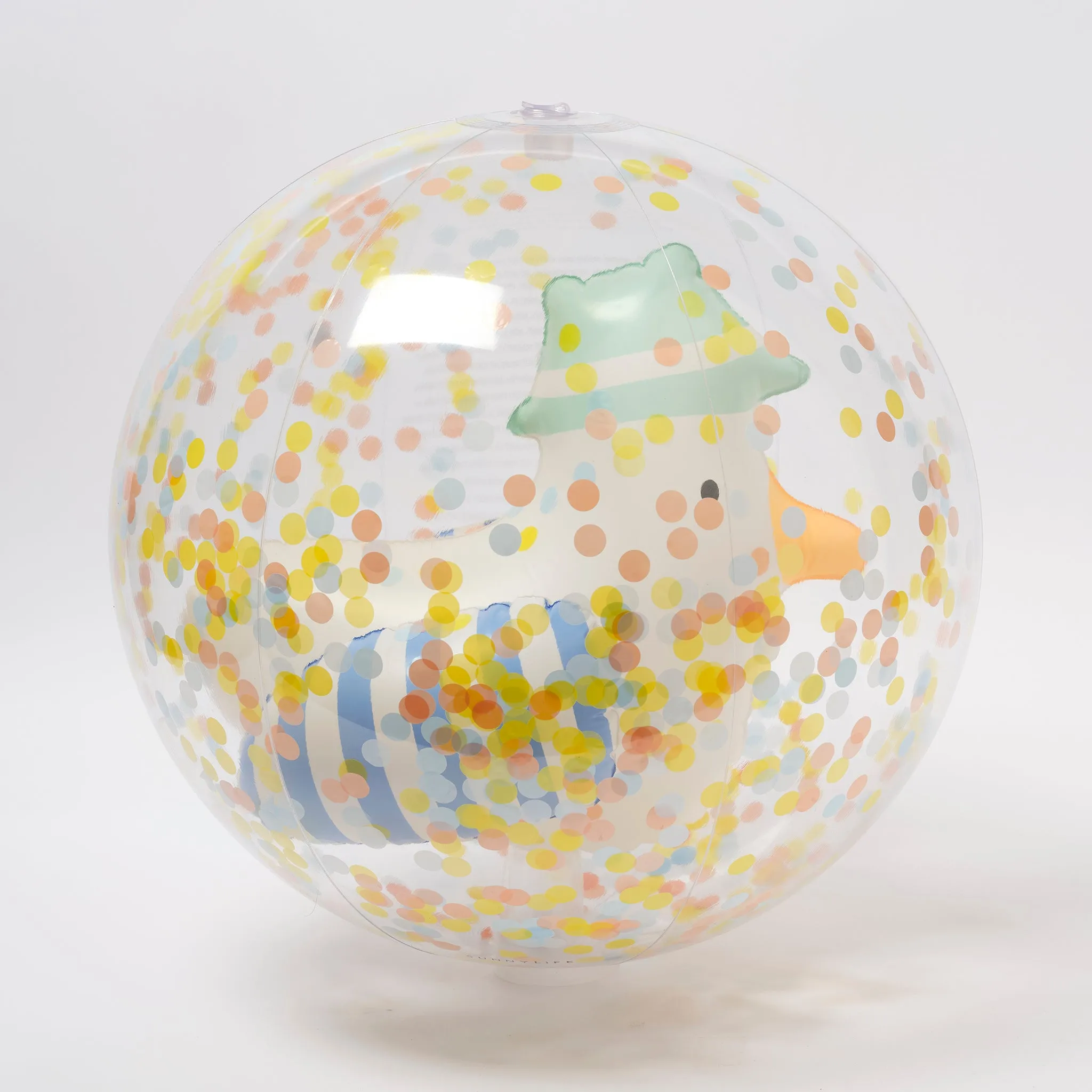 3D Inflatable Beach Ball | Sammy the Seagull Blue Stripe Sunnylife