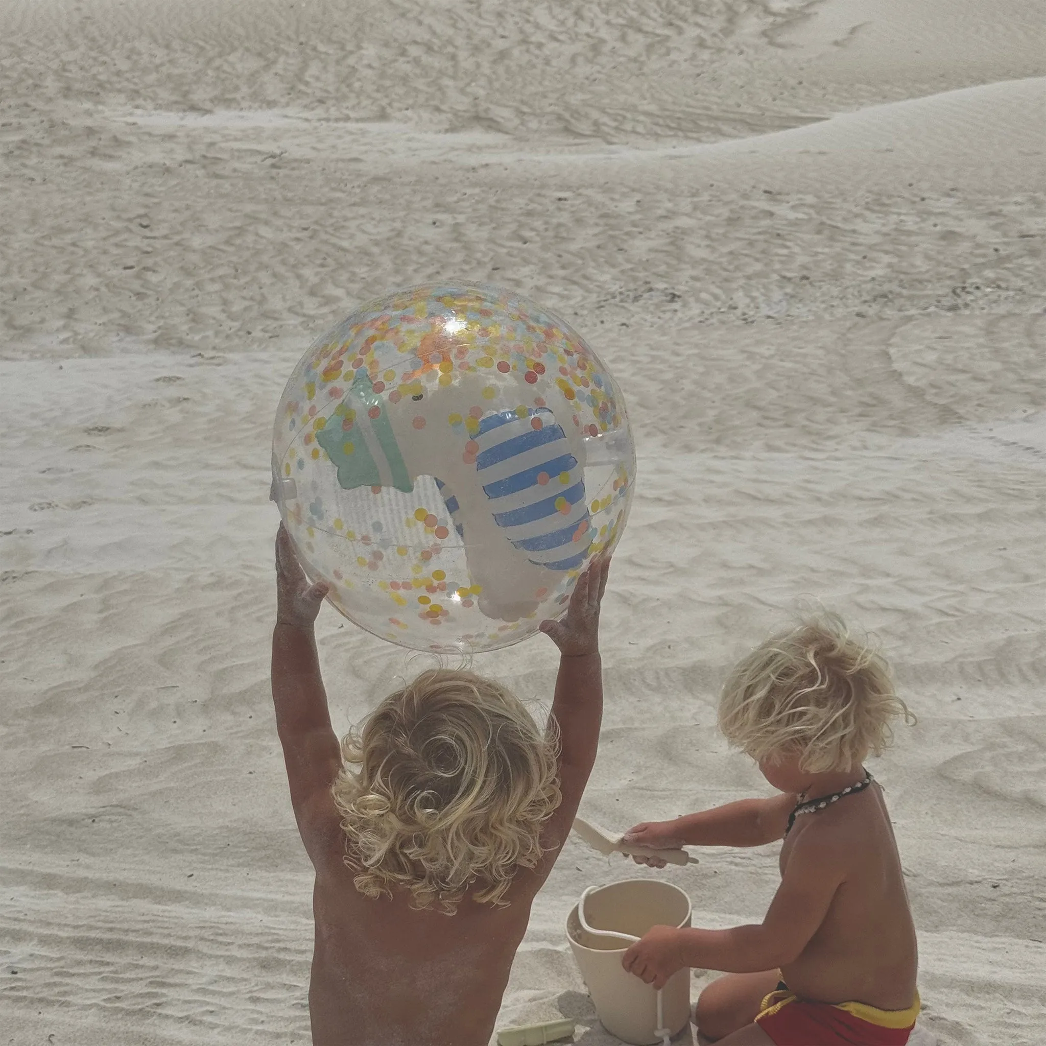 3D Inflatable Beach Ball | Sammy the Seagull Blue Stripe Sunnylife