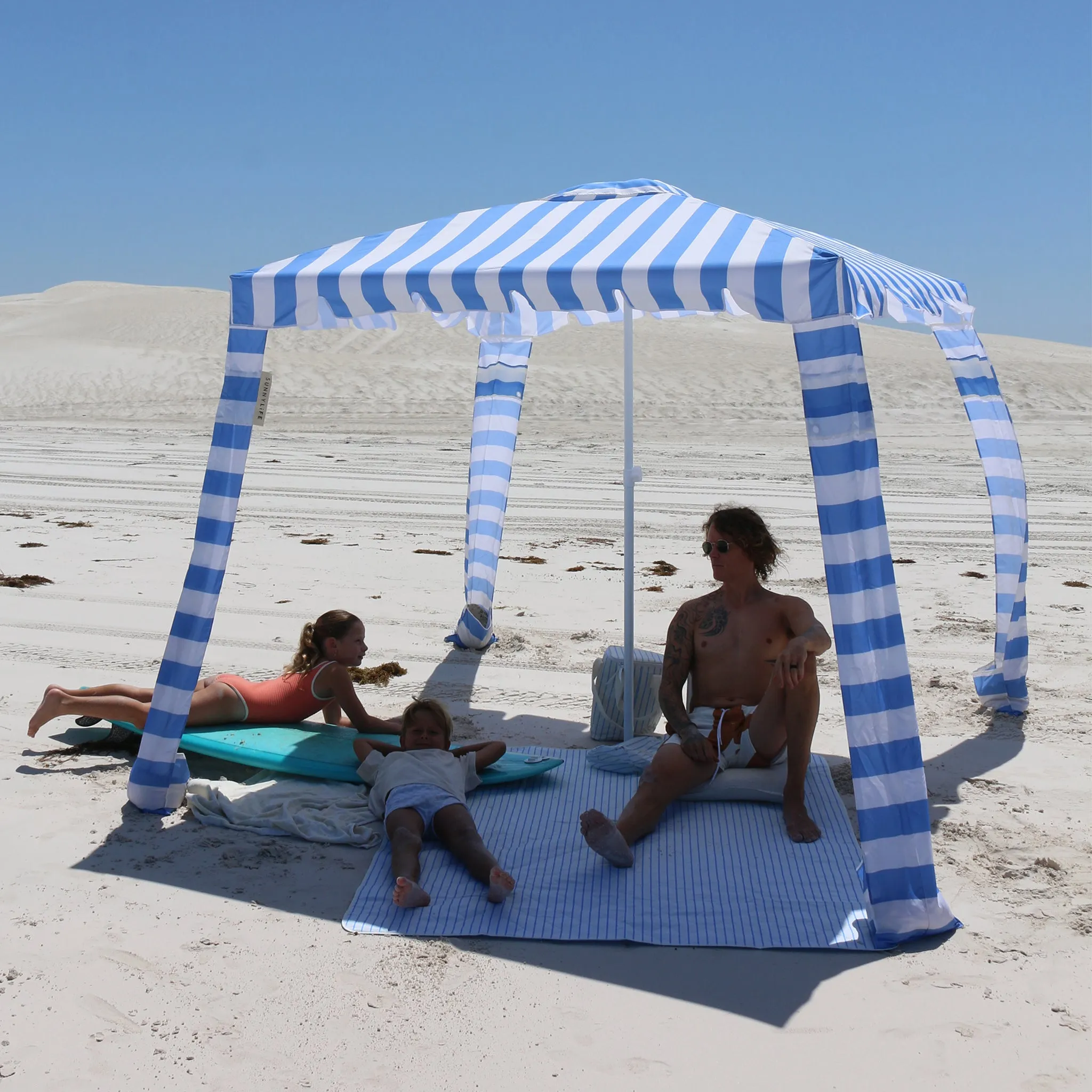 Beach Cabana | Le Weekend Mid Blue Cream Sunnylife