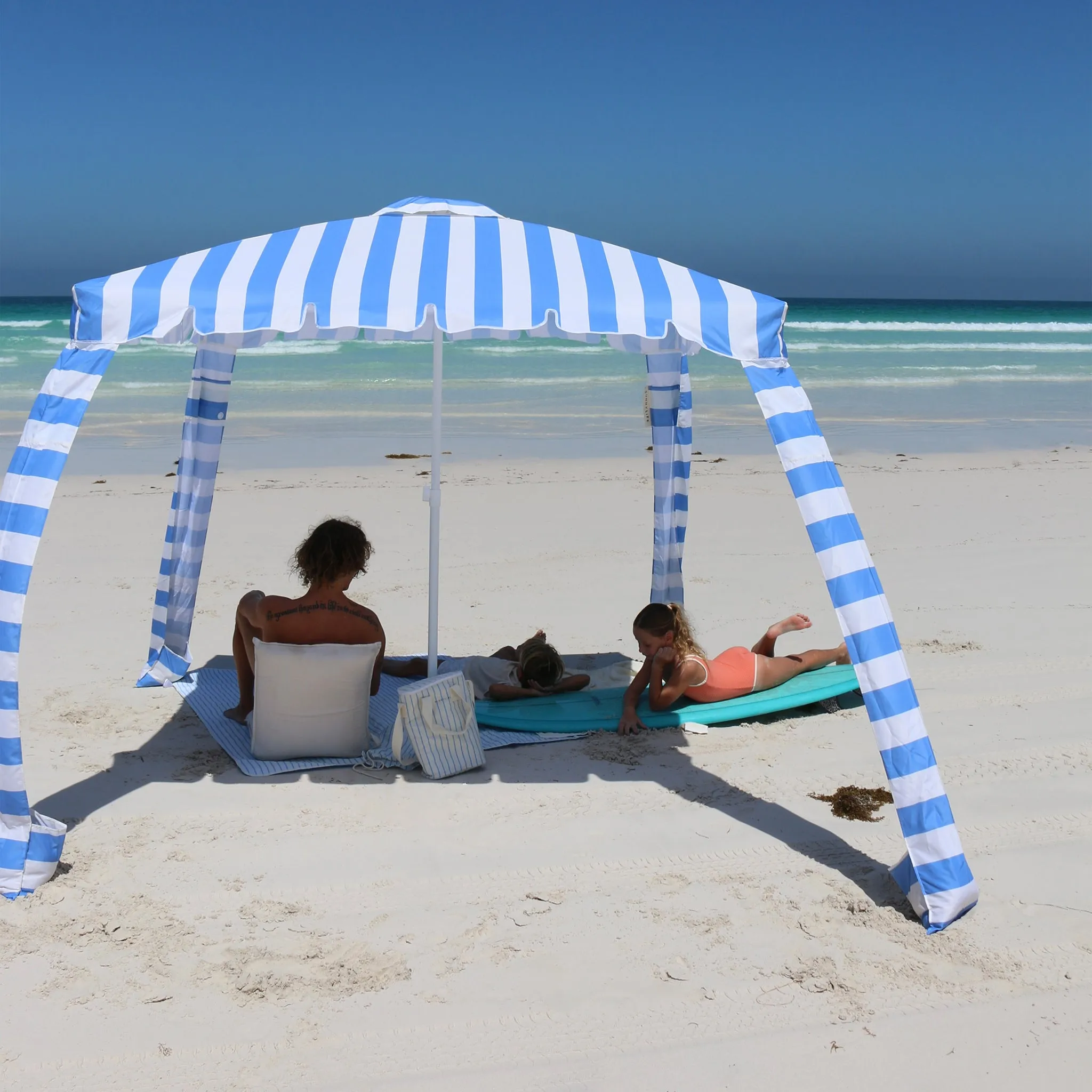 Beach Cabana | Le Weekend Mid Blue Cream Sunnylife