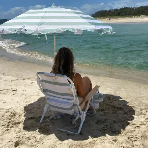 Beach Chair Deluxe | La Palma Sage Stripe Sunnylife