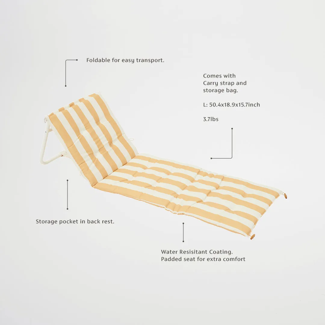 Beach Recliner | Mango Bay Golden Mustard Stripe Sunnylife