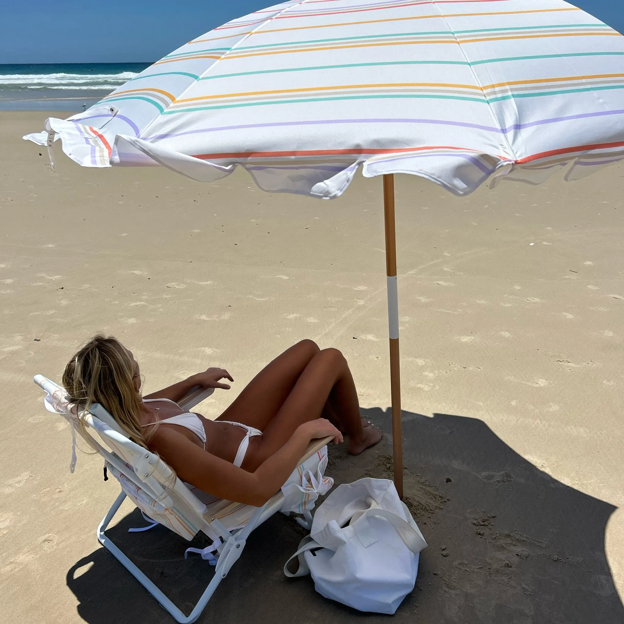 Beach Umbrella | Rio Sun Multi Stripe Sunnylife