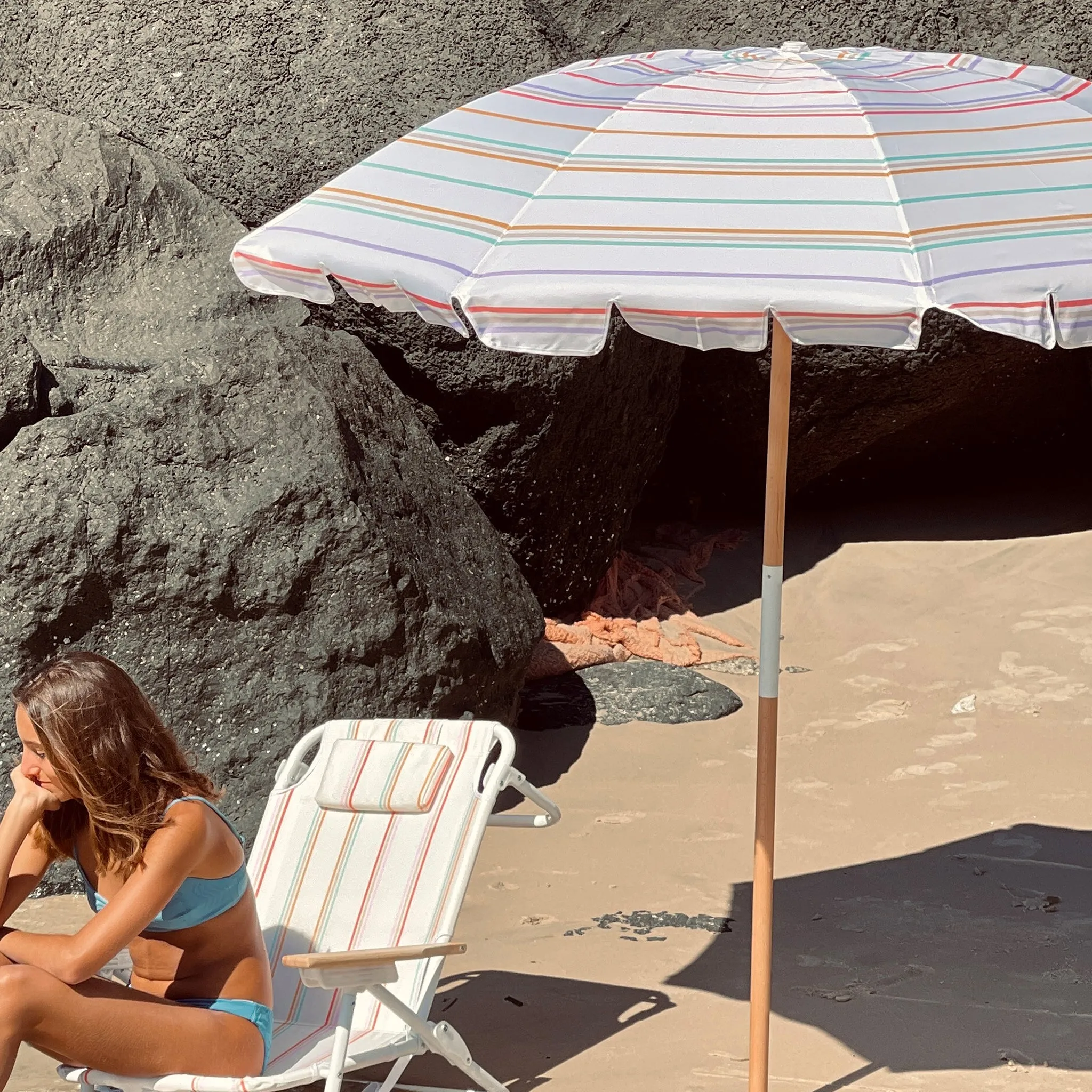 Beach Umbrella | Rio Sun Multi Stripe Sunnylife