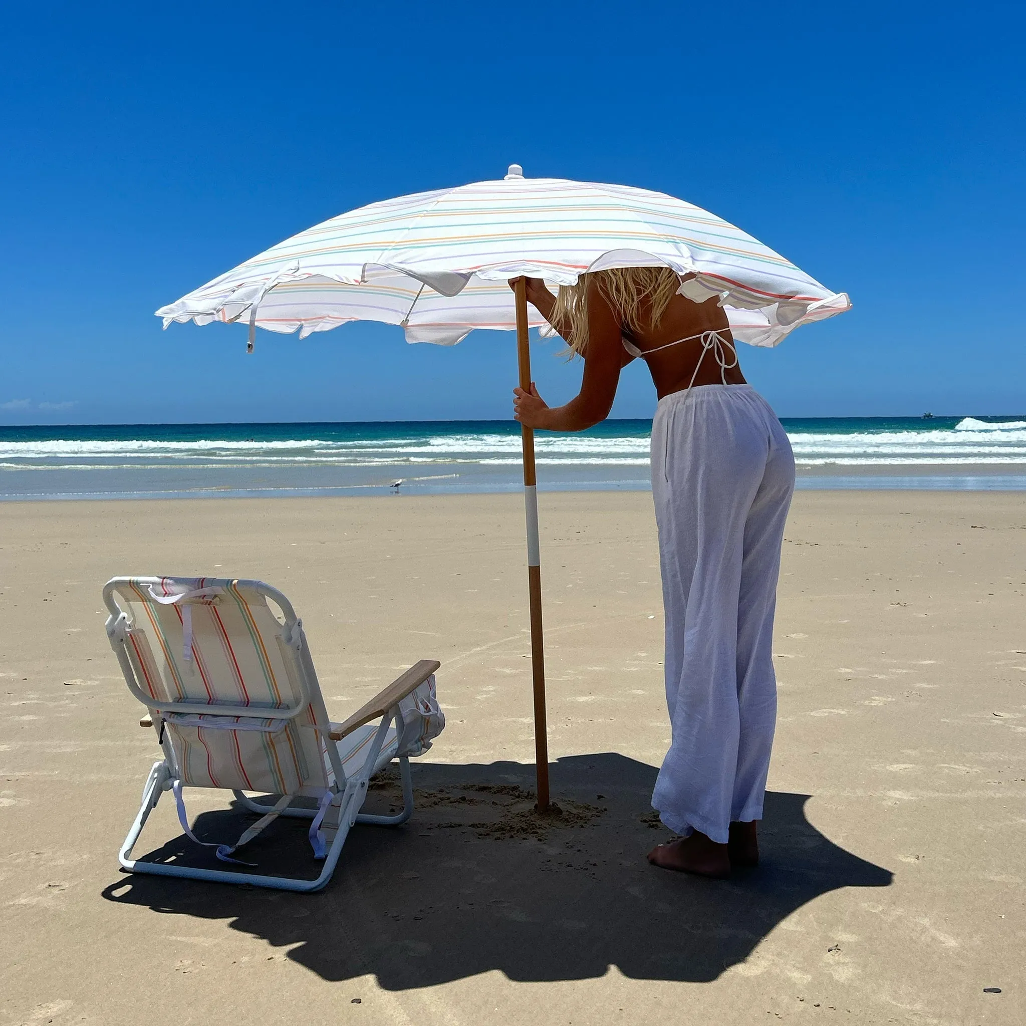 Beach Umbrella | Rio Sun Multi Stripe Sunnylife