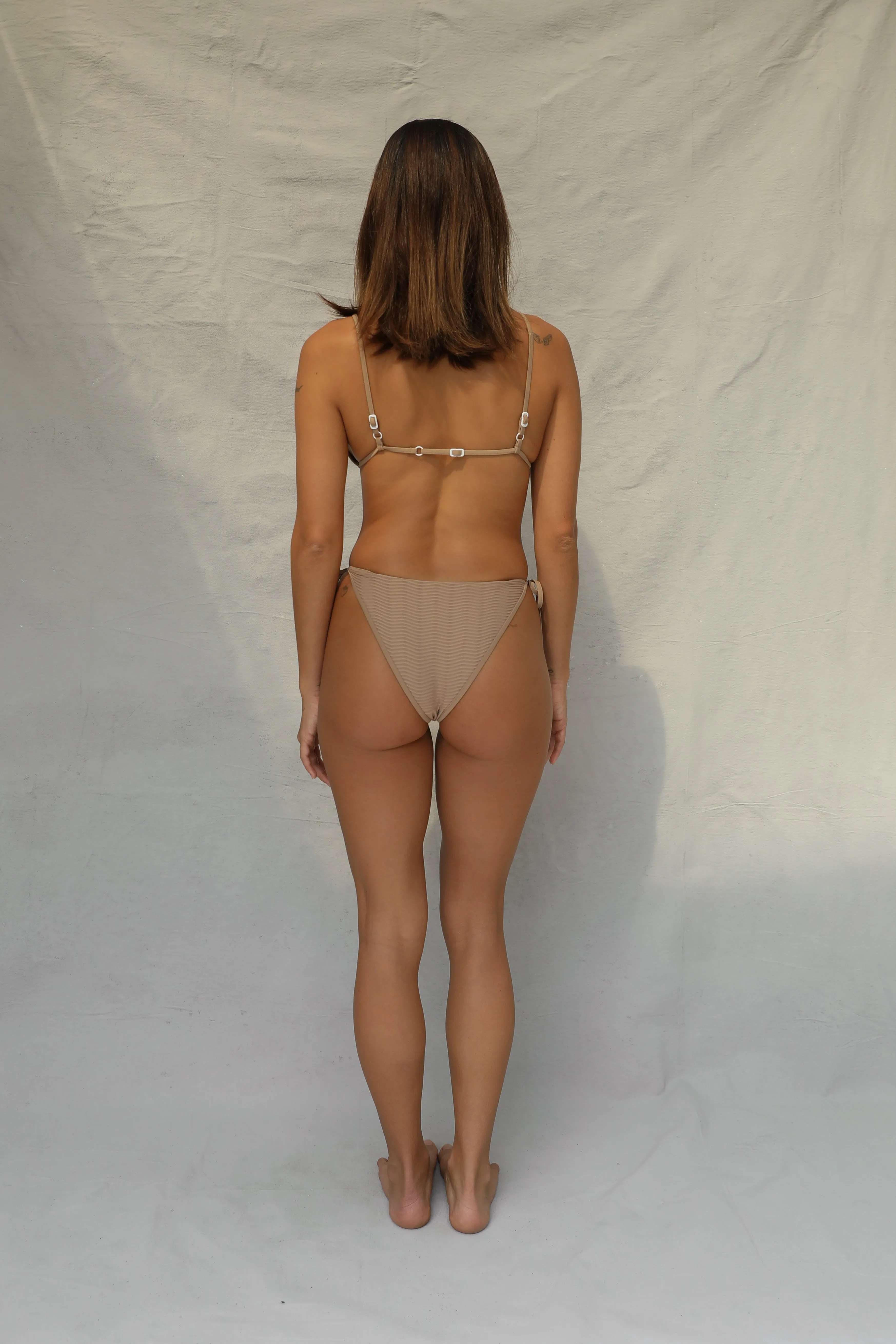 Bind Tie Side Bottom - Natural Wave Toast Swim