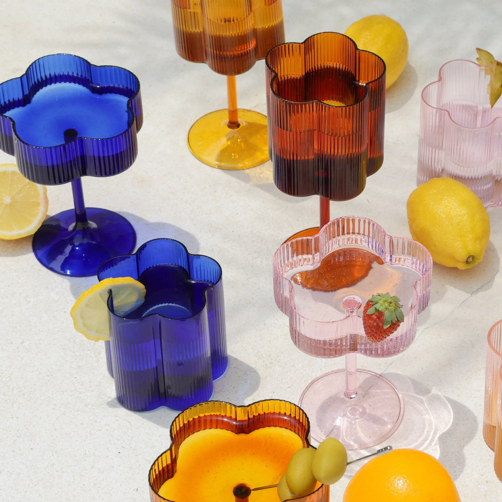 Bloom Tumbler Set Of Two - Azure ISAL LABEL