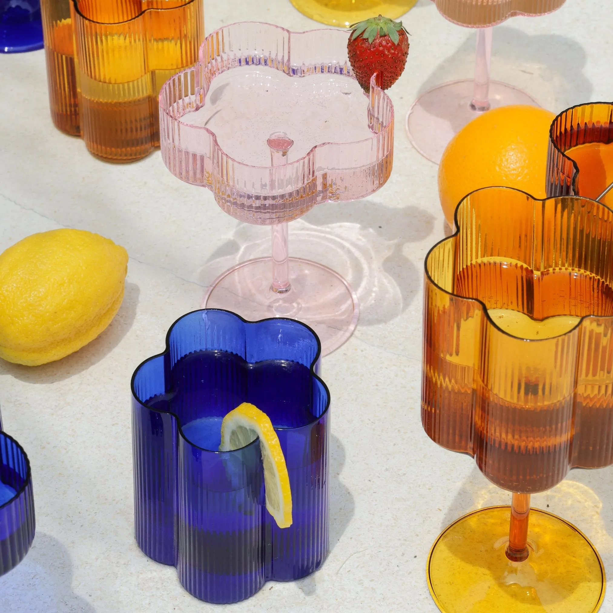 Bloom Tumbler Set Of Two - Azure ISAL LABEL