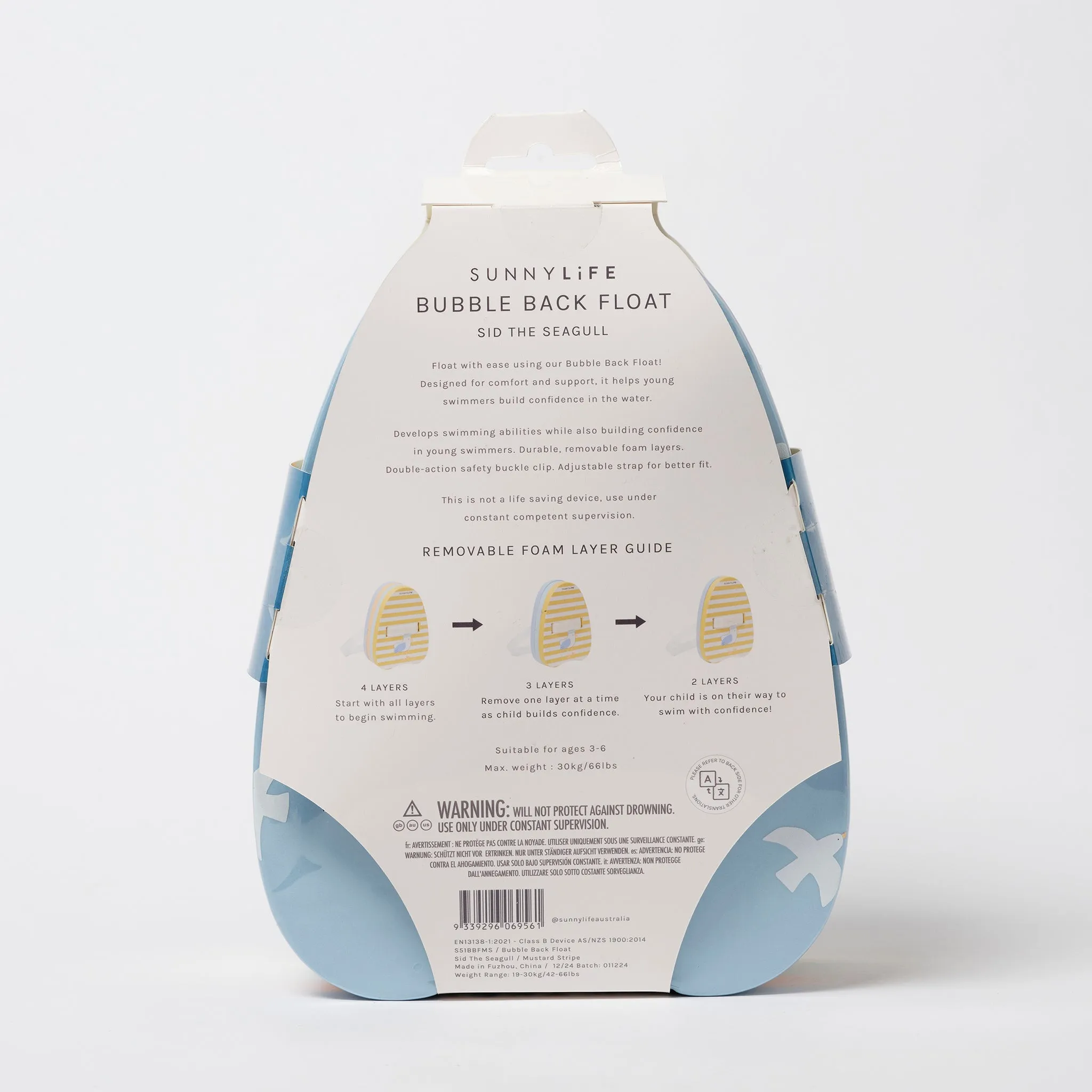 Bubble Back Float | Sammy the Seagull Mustard Stripe Sunnylife