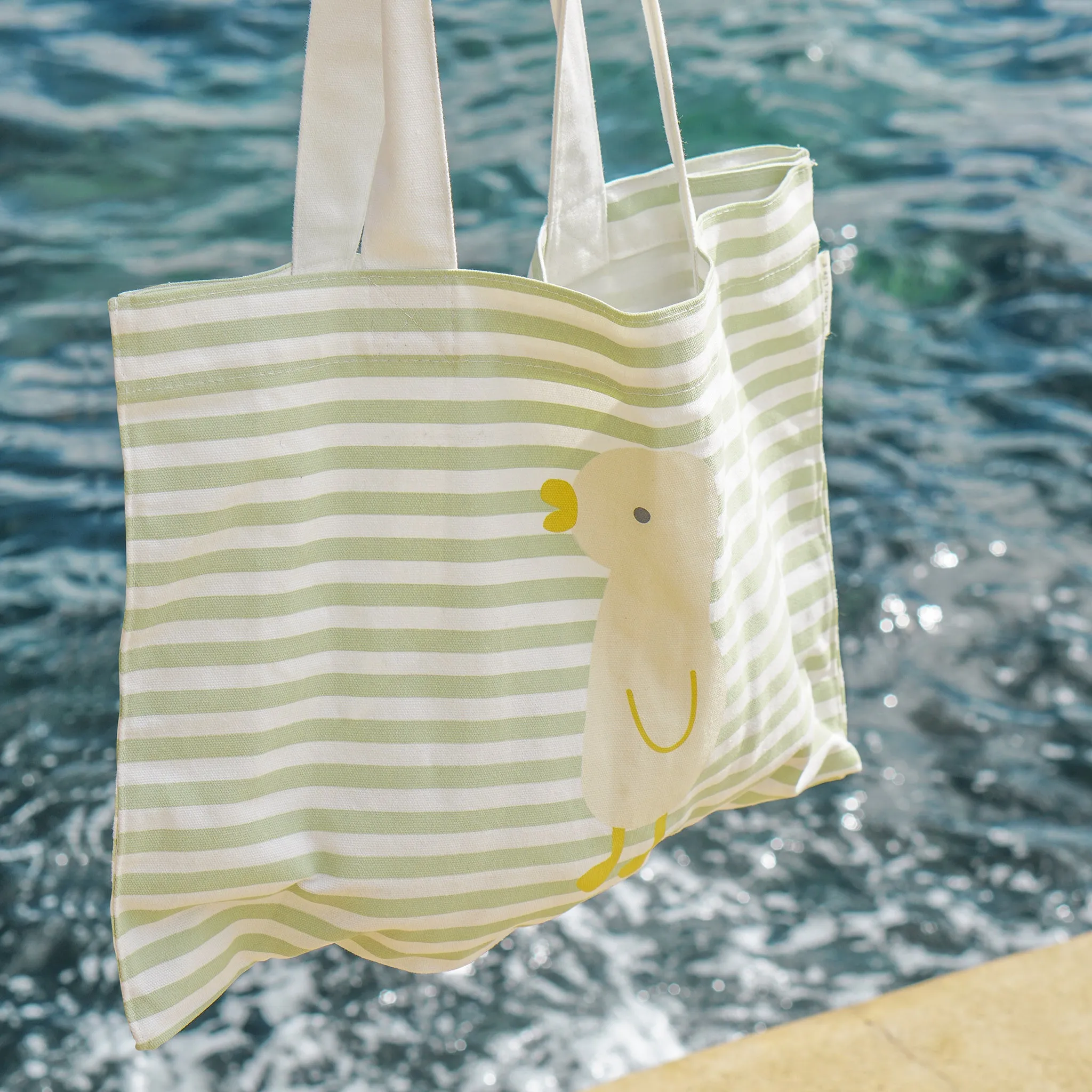 Canvas Beach Bag | Duck Sage Stripe Sunnylife