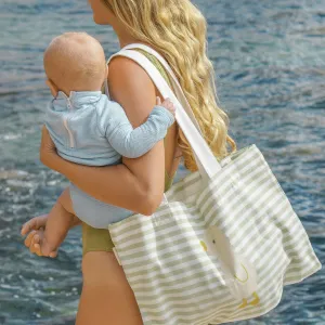 Canvas Beach Bag | Duck Sage Stripe Sunnylife
