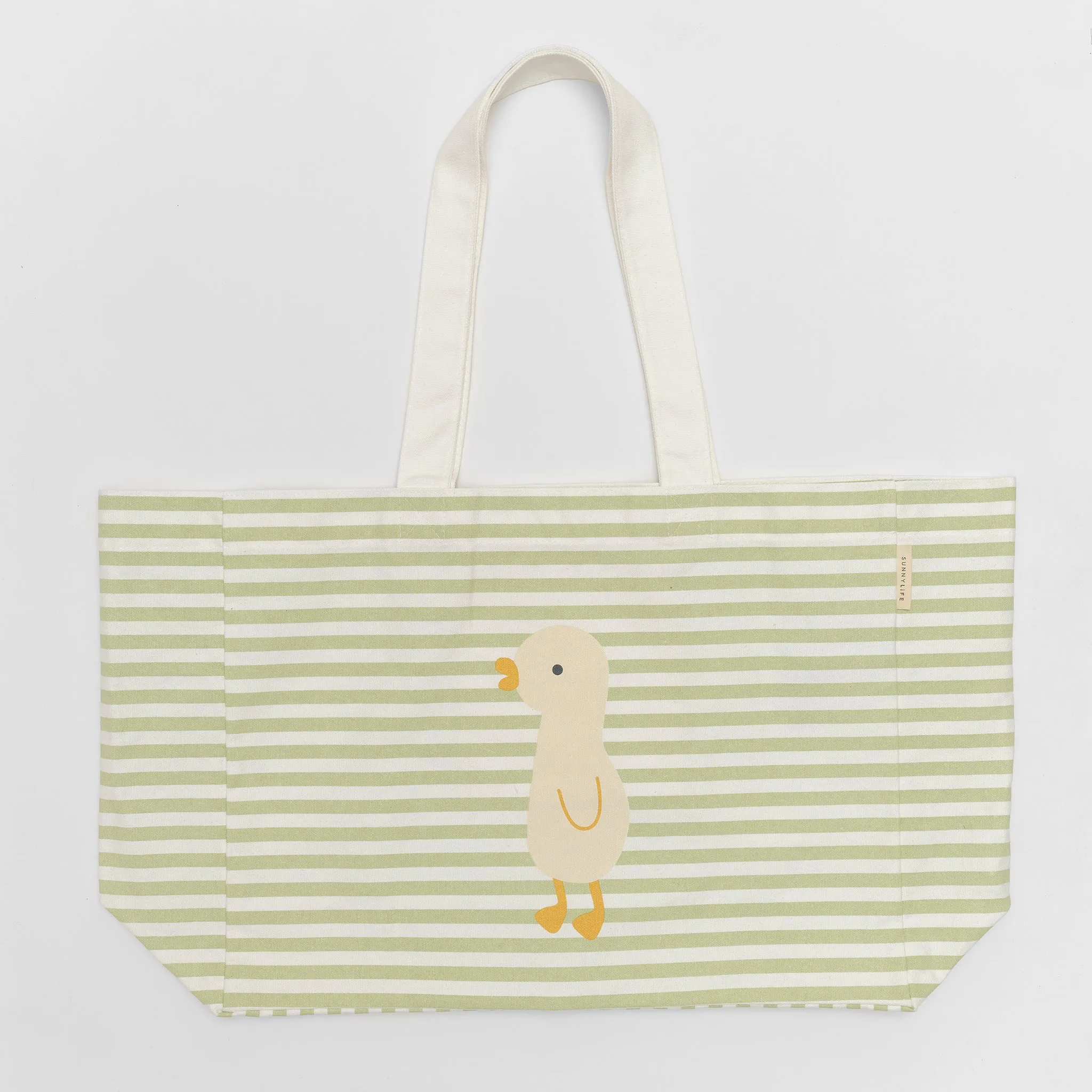 Canvas Beach Bag | Duck Sage Stripe Sunnylife