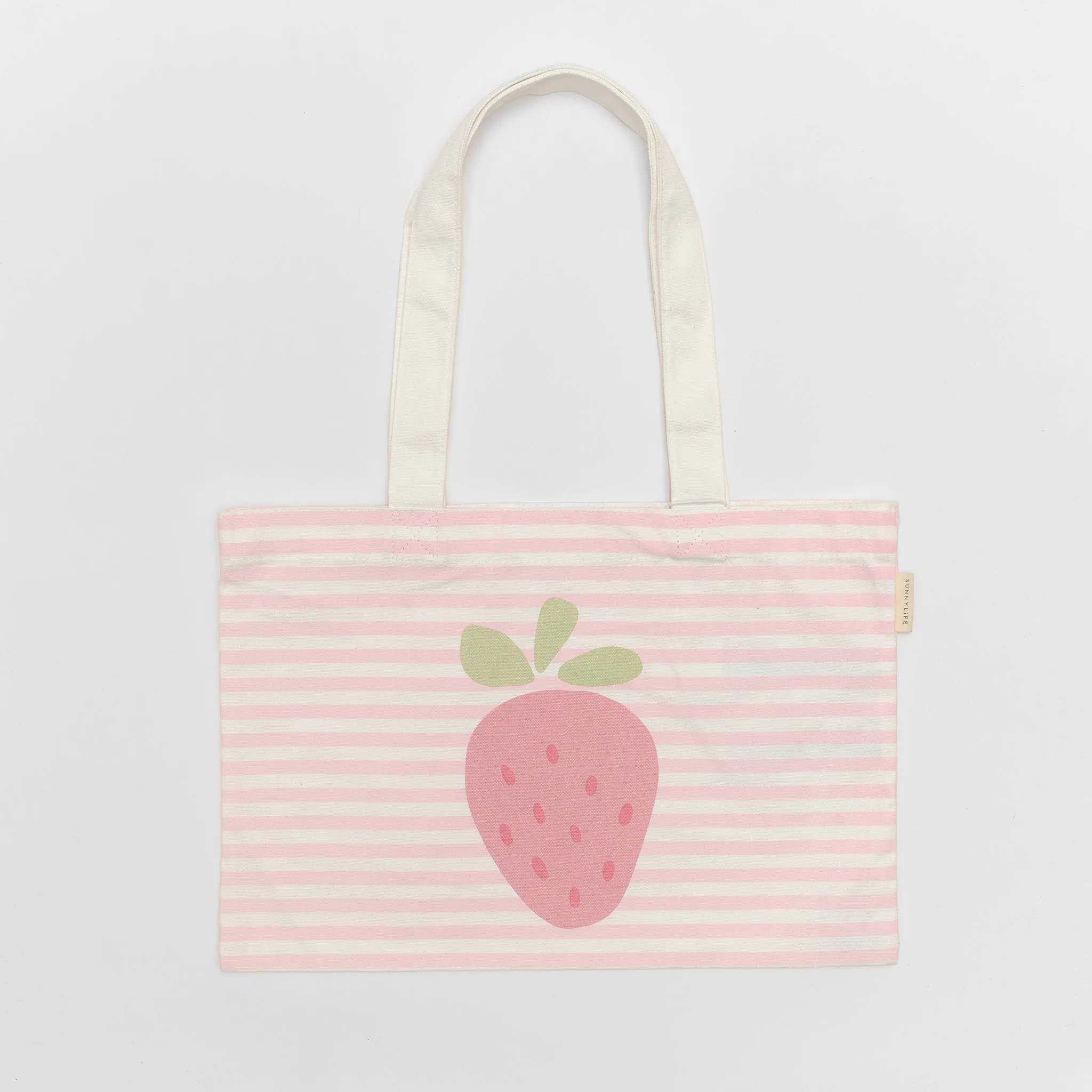 Canvas Beach Bag | Strawberry Sunshine Pink Stripe Sunnylife