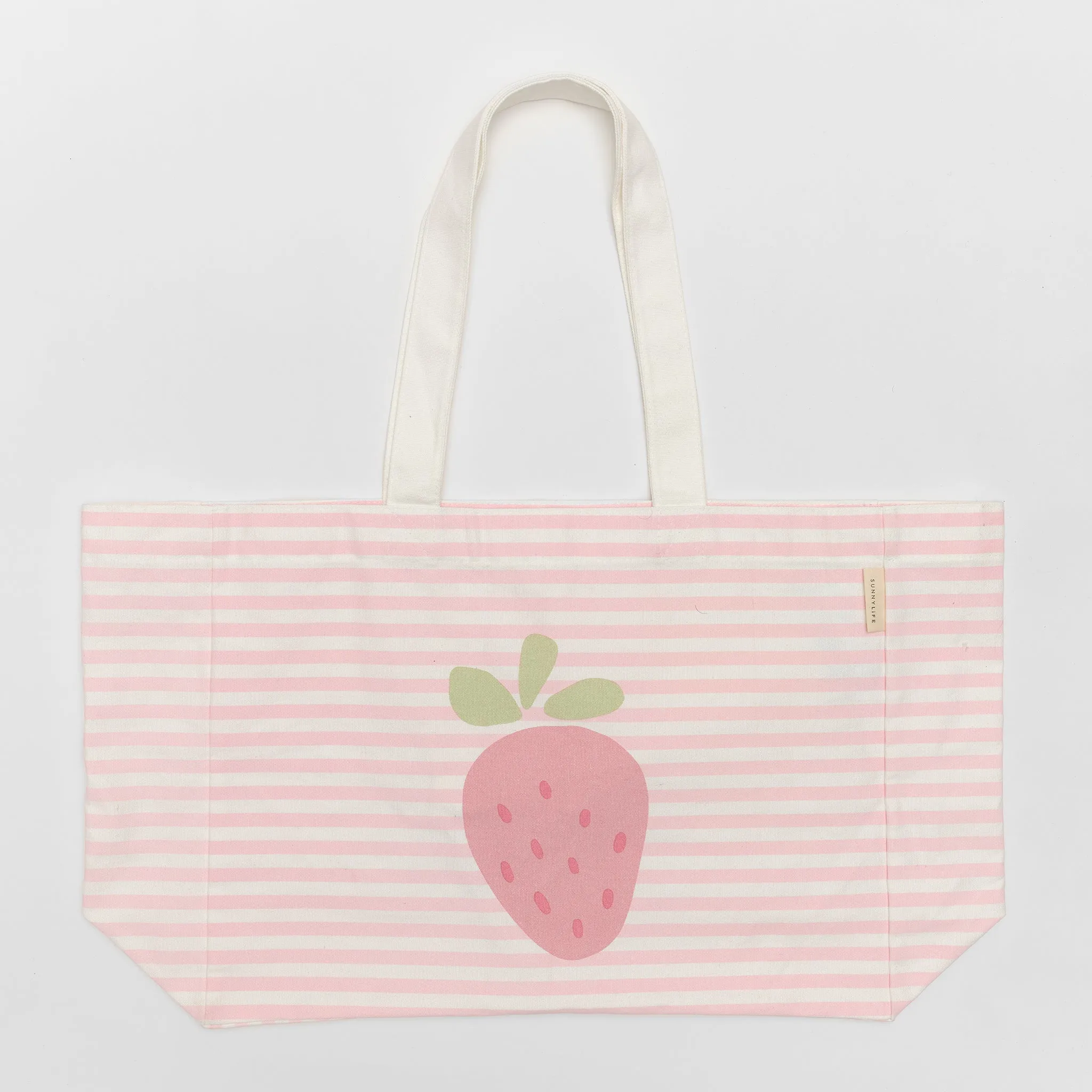 Canvas Beach Bag | Strawberry Sunshine Pink Stripe Sunnylife