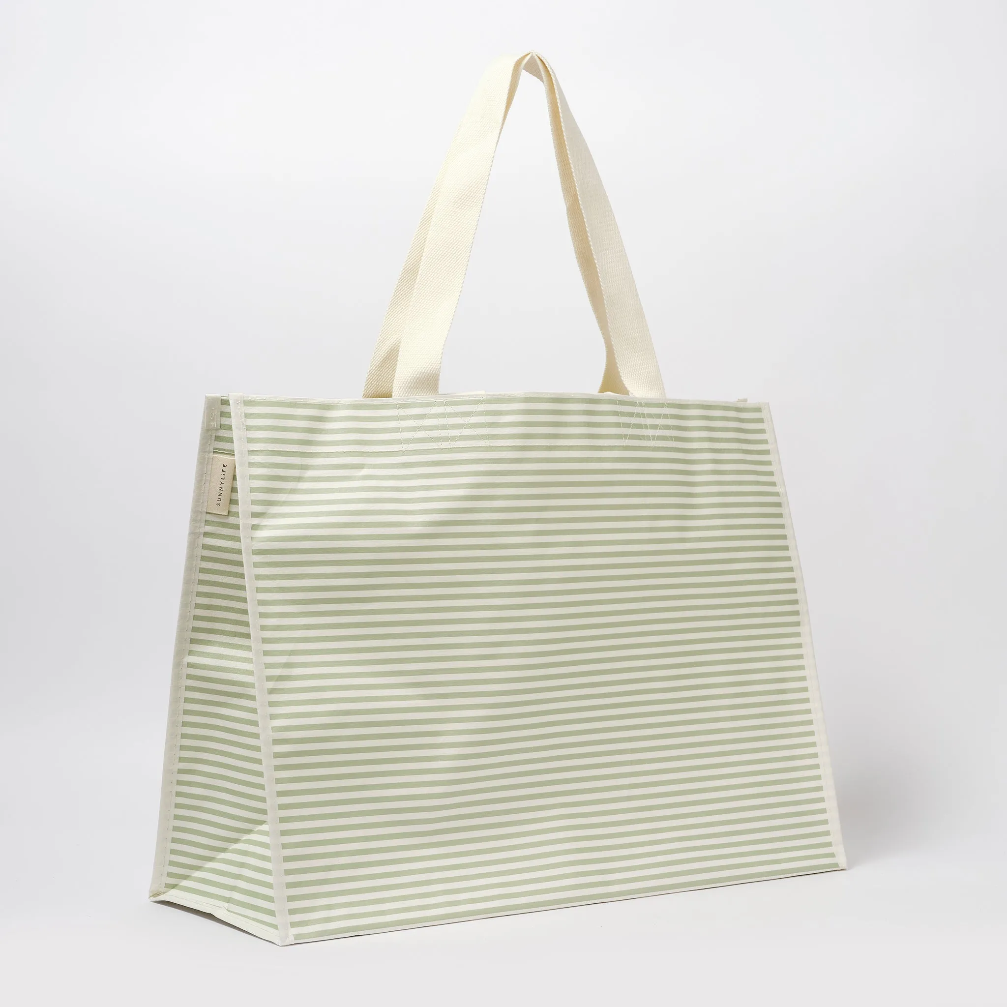 Carryall Beach Bag | La Palma Sage Stripe Sunnylife
