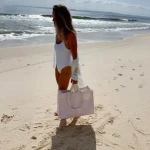 Carryall Beach Bag | Lazy Days Pink Stripe Sunnylife