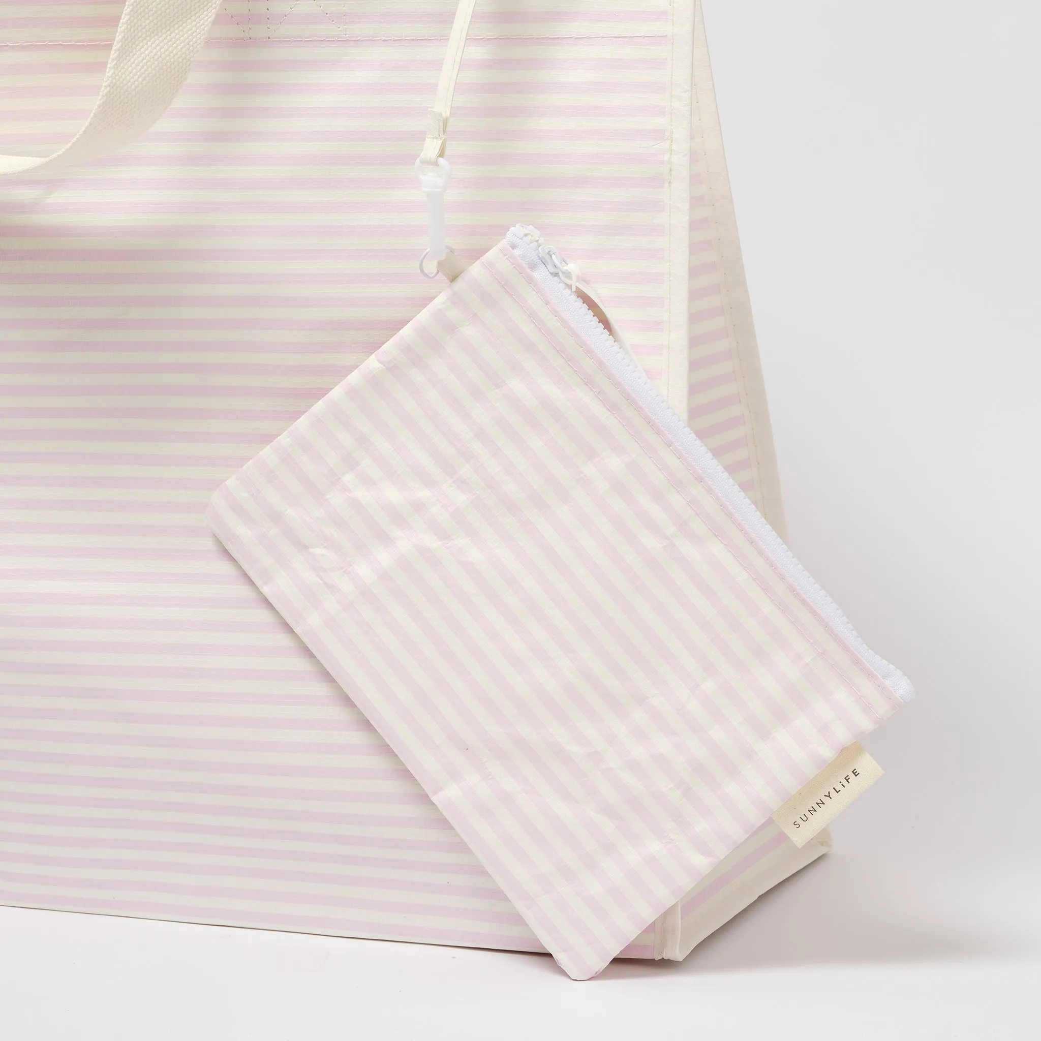Carryall Beach Bag | Lazy Days Pink Stripe Sunnylife