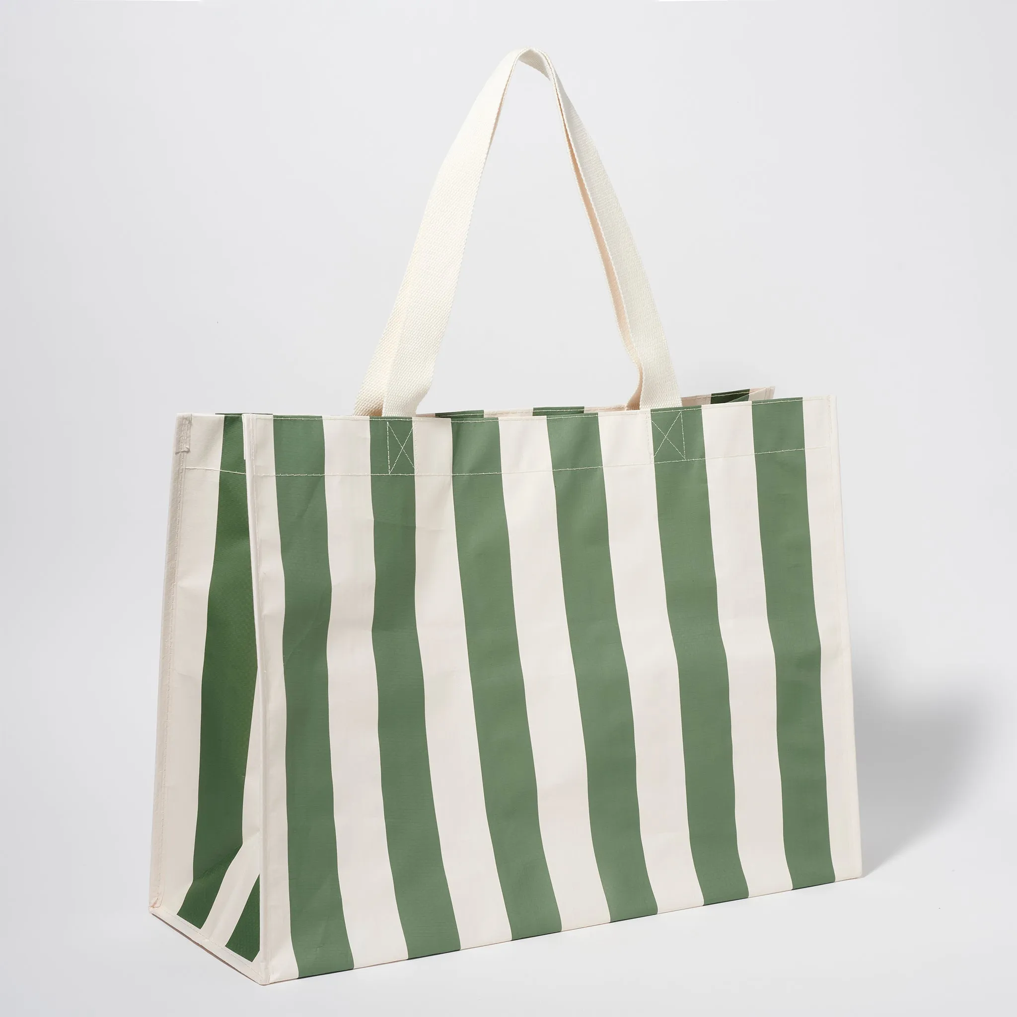 Carryall Beach Bag | The Vacay Olive Stripe Sunnylife