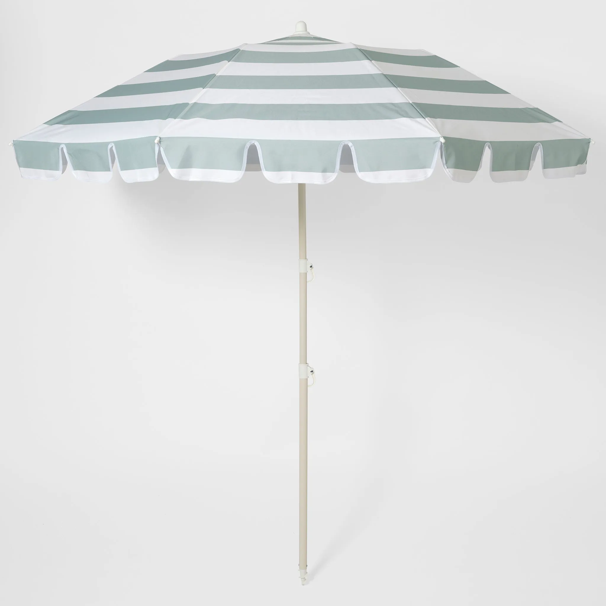 Compact Beach Umbrella | La Palma Sage Stripe Sunnylife