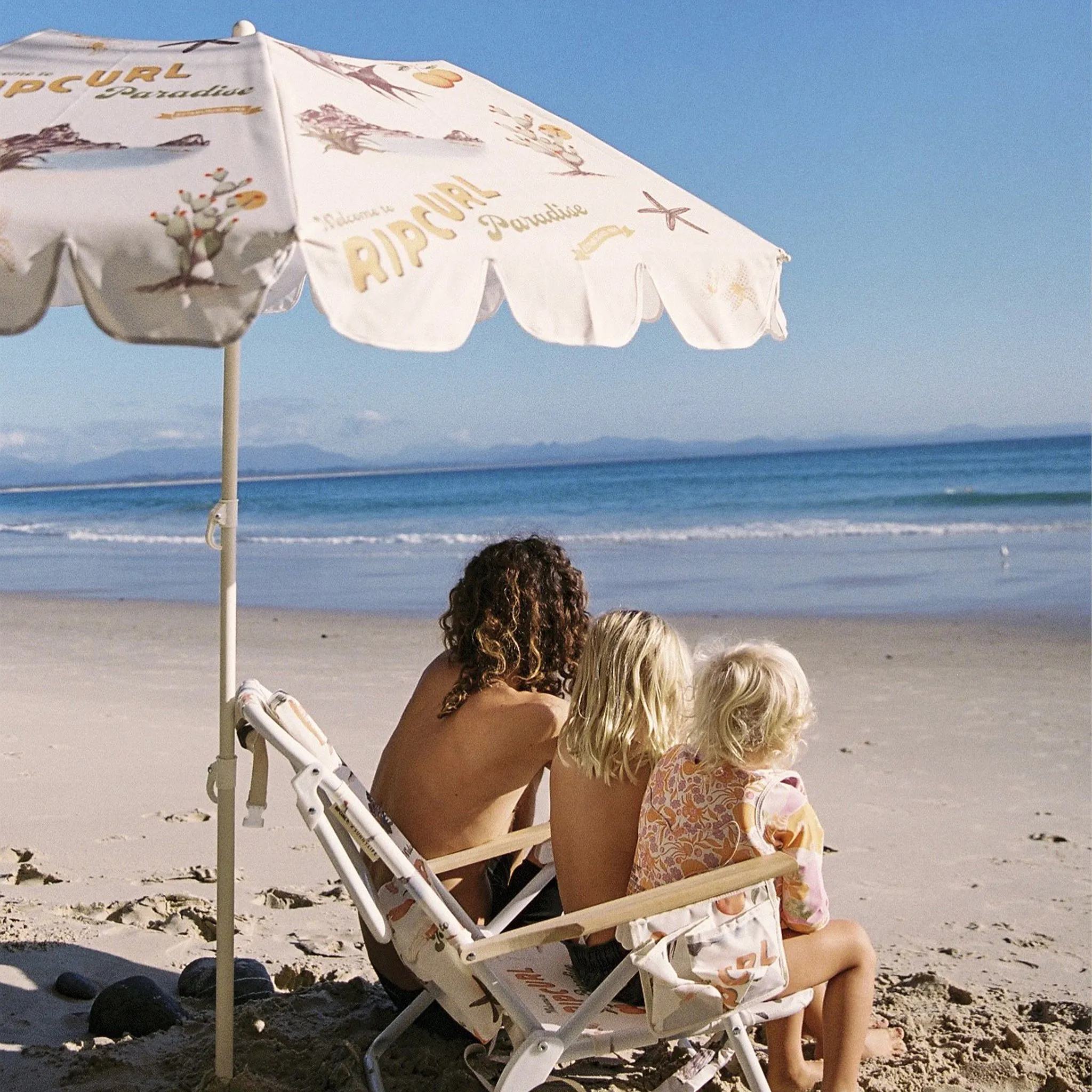 Compact Beach Umbrella | Welcome to Paradise Chalk Sunnylife