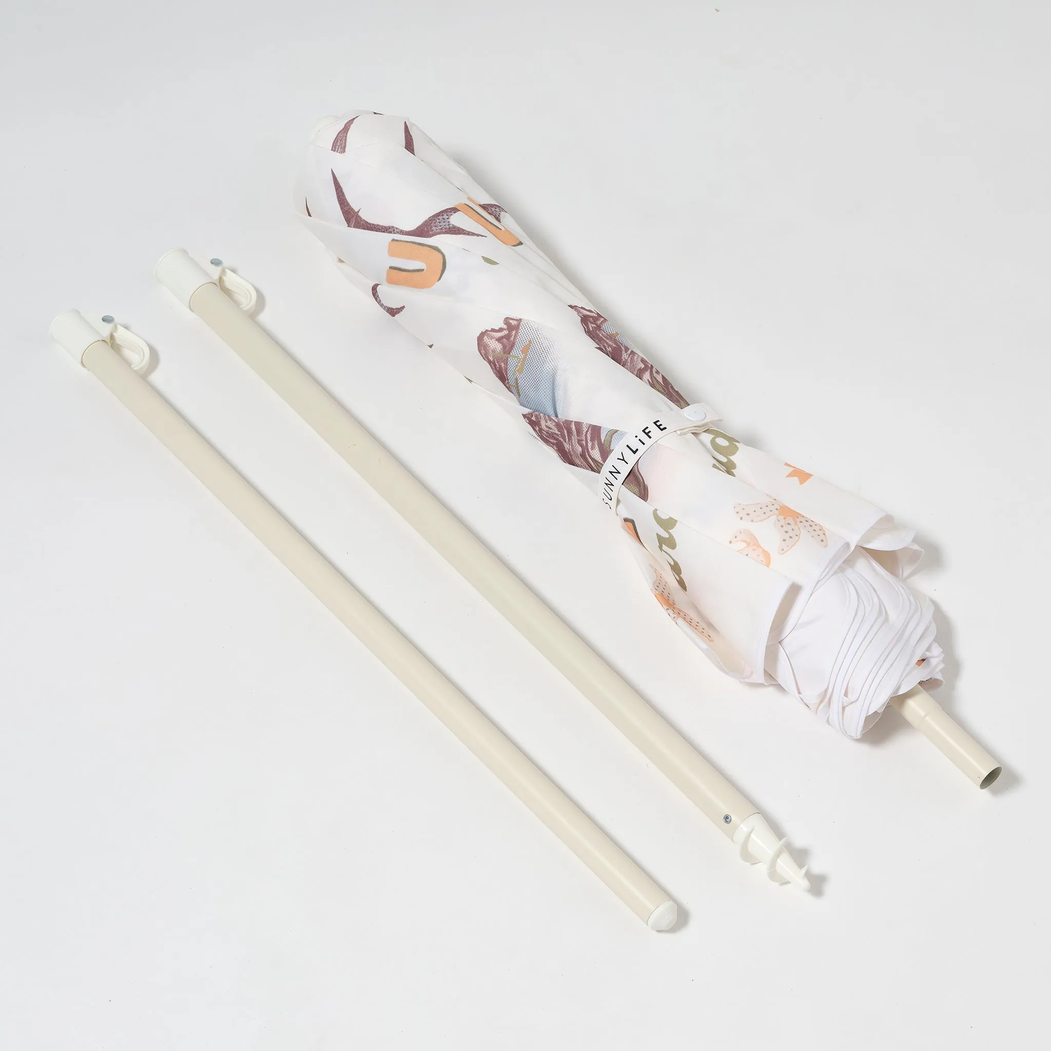 Compact Beach Umbrella | Welcome to Paradise Chalk Sunnylife
