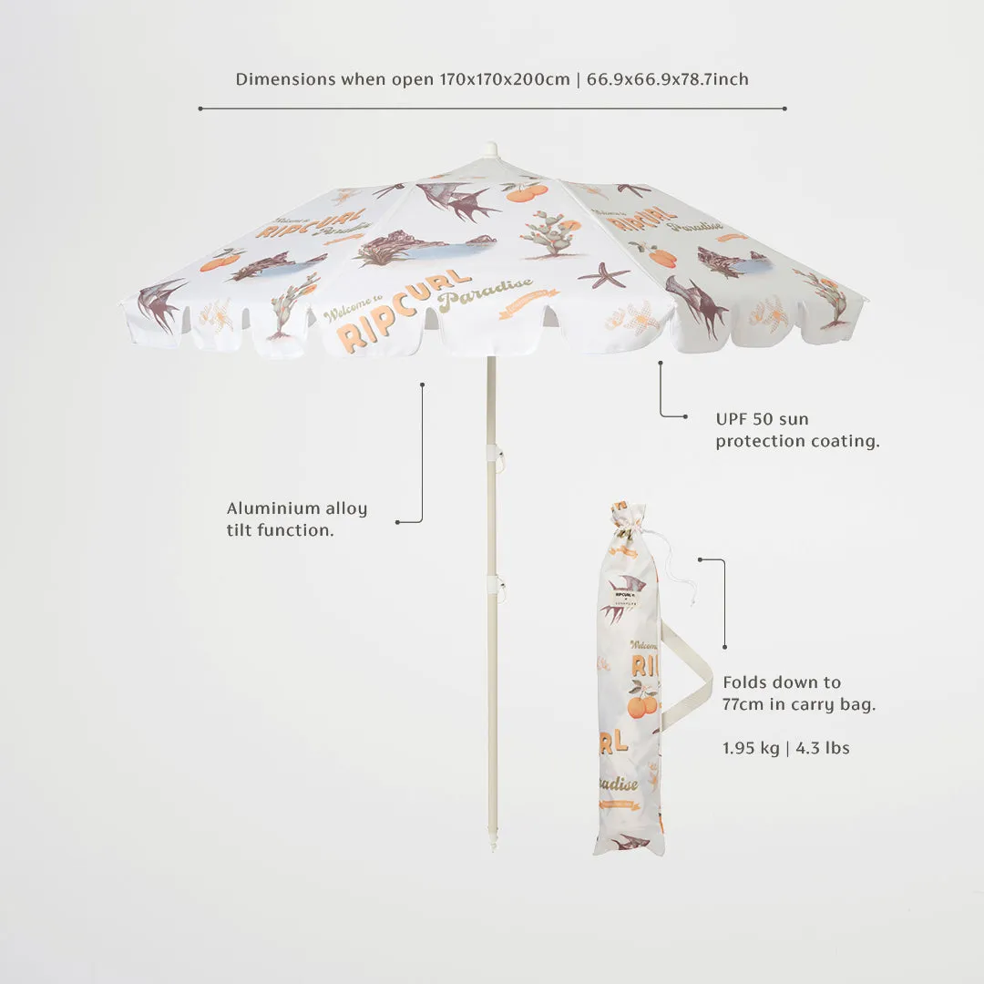 Compact Beach Umbrella | Welcome to Paradise Chalk Sunnylife