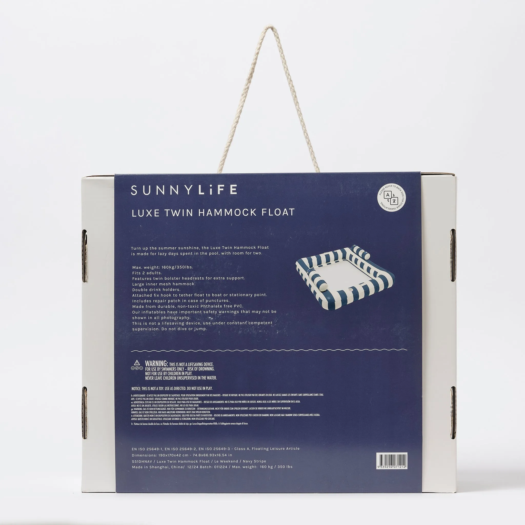 Deluxe Twin Hammock | Le Weekend Navy Stripe Sunnylife