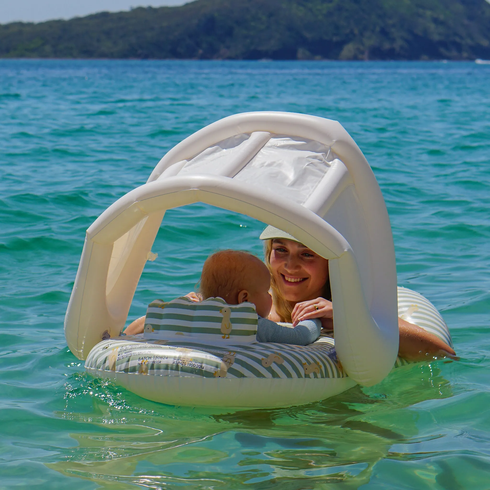 Float Together Baby Seat | Duck Sage Stripe Sunnylife