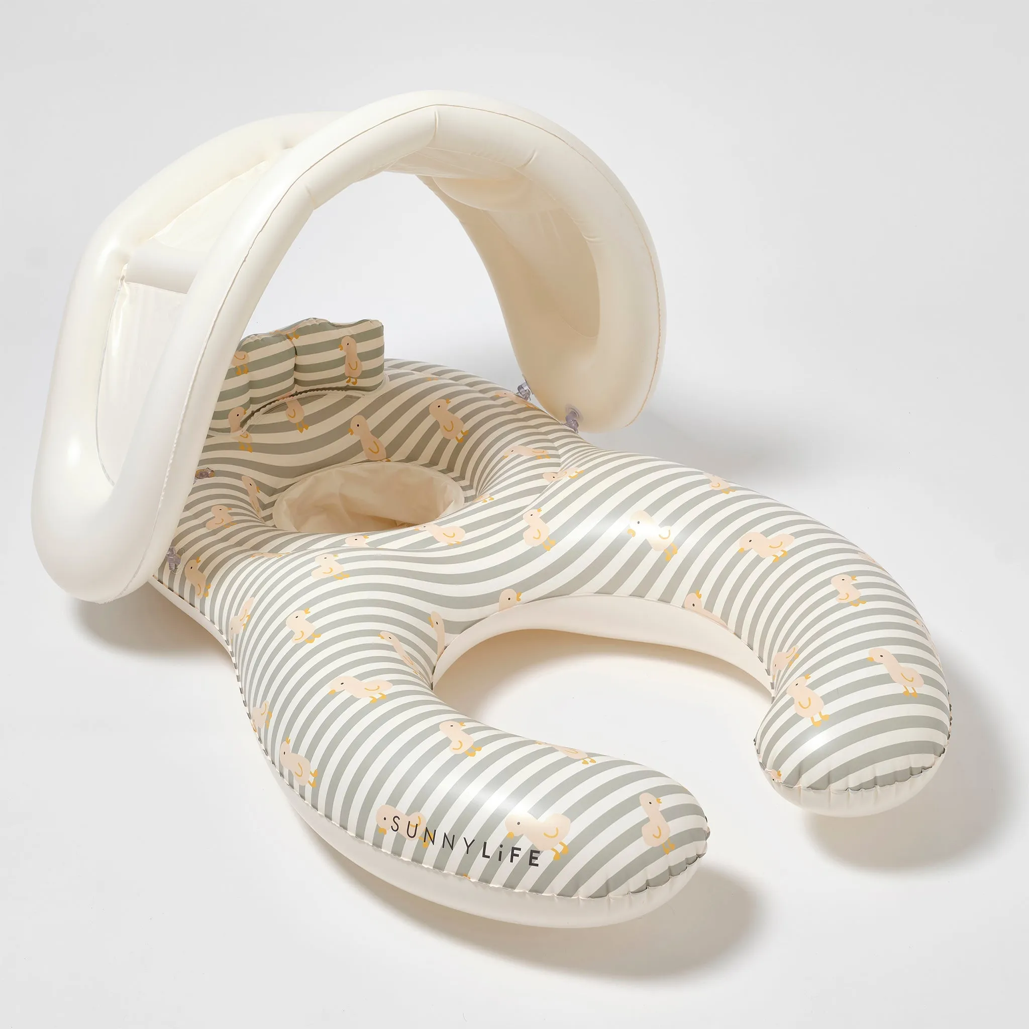 Float Together Baby Seat | Duck Sage Stripe Sunnylife