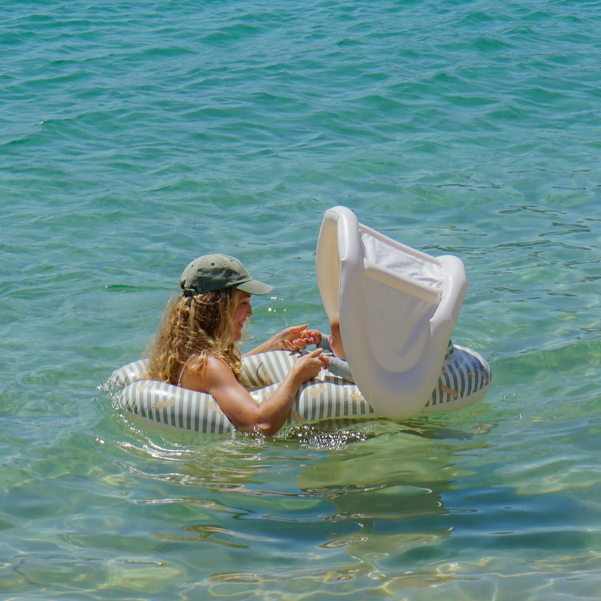 Float Together Baby Seat | Duck Sage Stripe Sunnylife