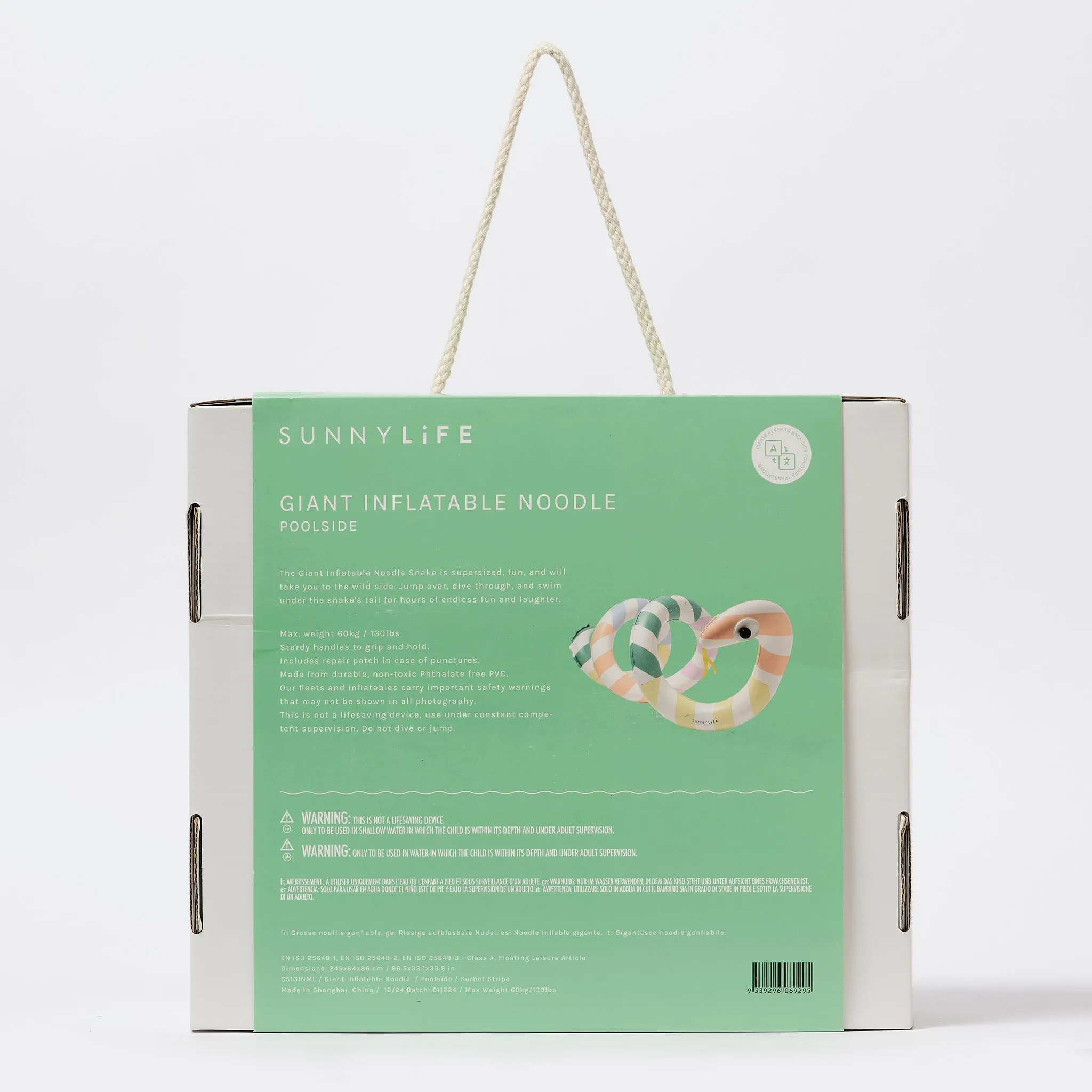 Giant Inflatable Noodle | Poolside Sorbet Stripe Sunnylife