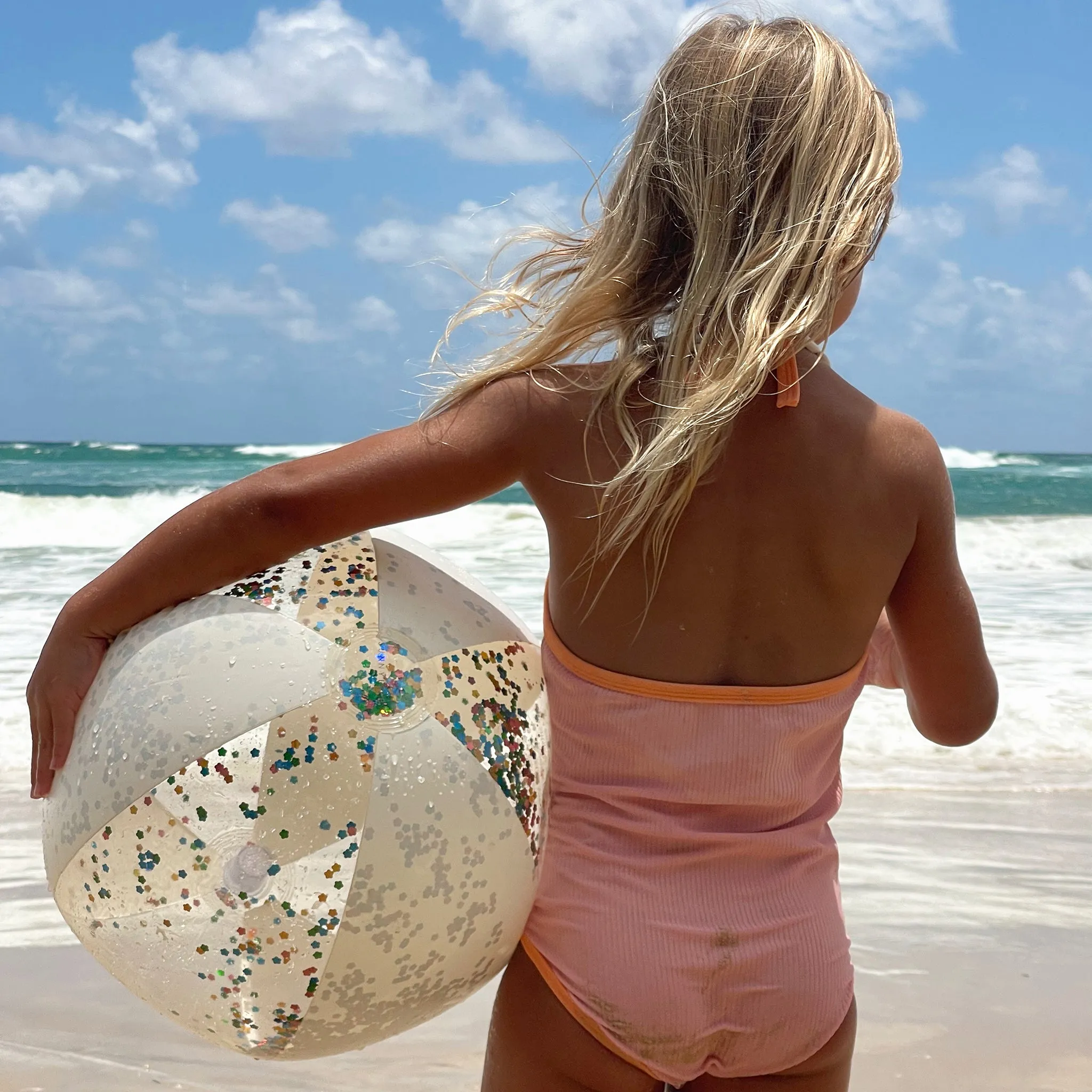 Inflatable Beach Ball | Cotton Candy Glitter Sunnylife