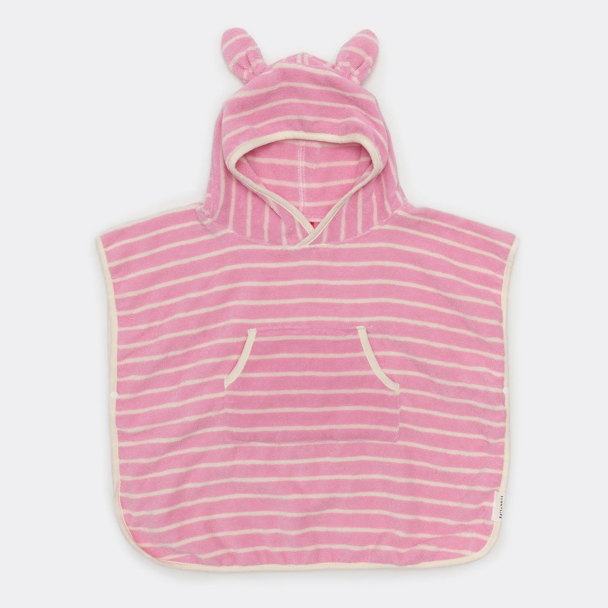 Kids Character Hooded Towel | Cotton Candy Pink Stripe Sunnylife