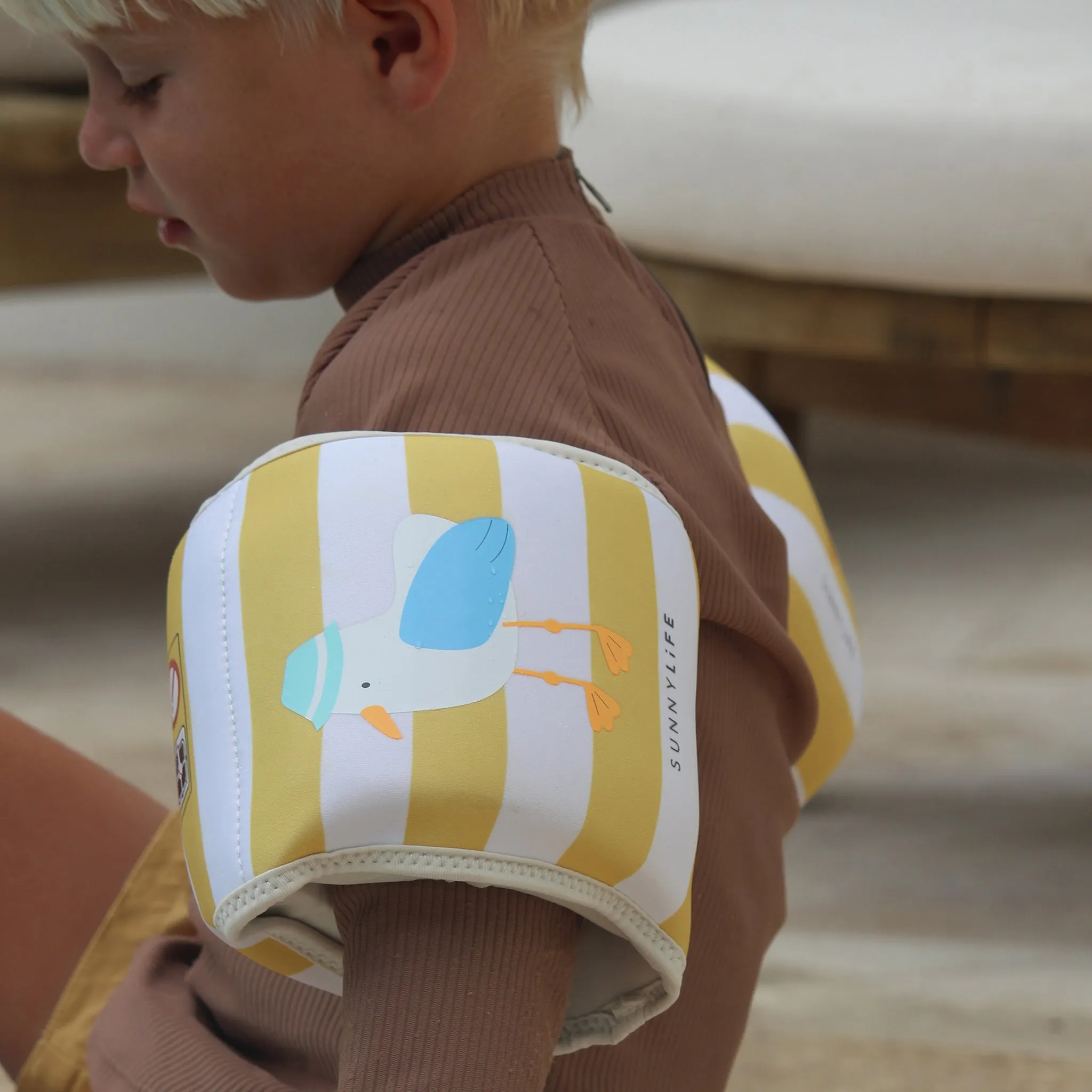 Kids Floaties | Sammy the Seagull Mustard Stripe Sunnylife