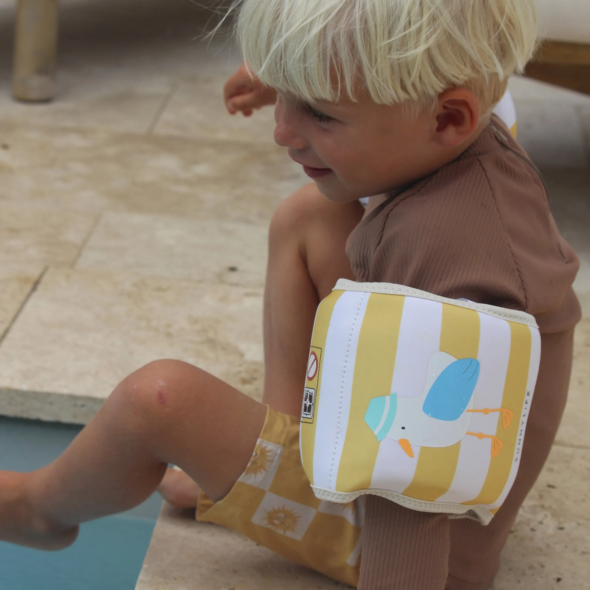 Kids Floaties | Sammy the Seagull Mustard Stripe Sunnylife