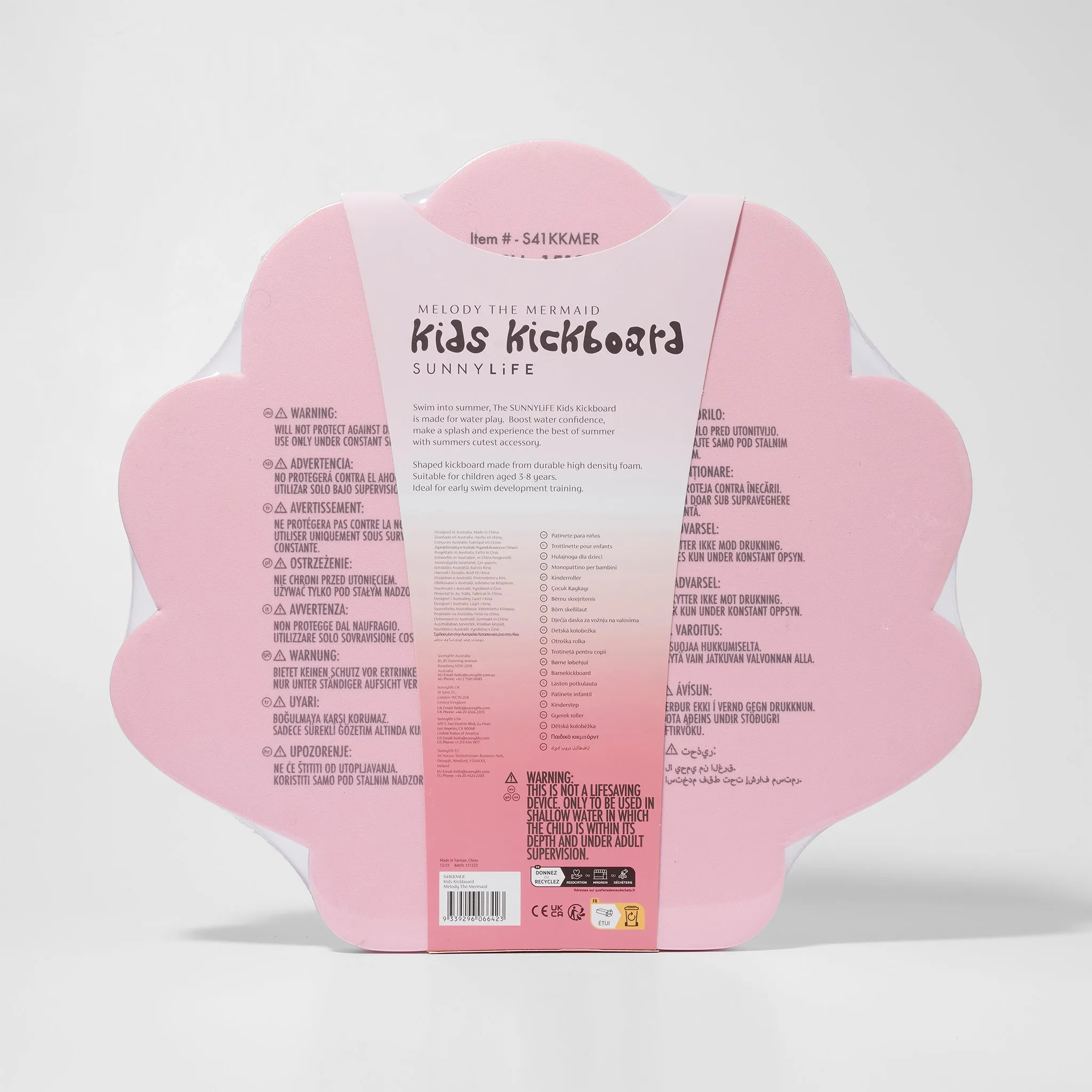 Kids Kickboard | Melody the Mermaid Pink Sunnylife
