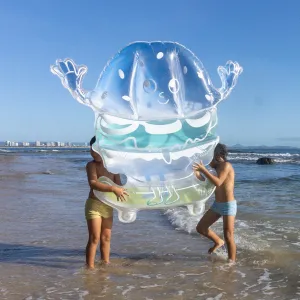 Kids Lie-On Float Burger Boy | The Sea Kids Blue-Lime Sunnylife