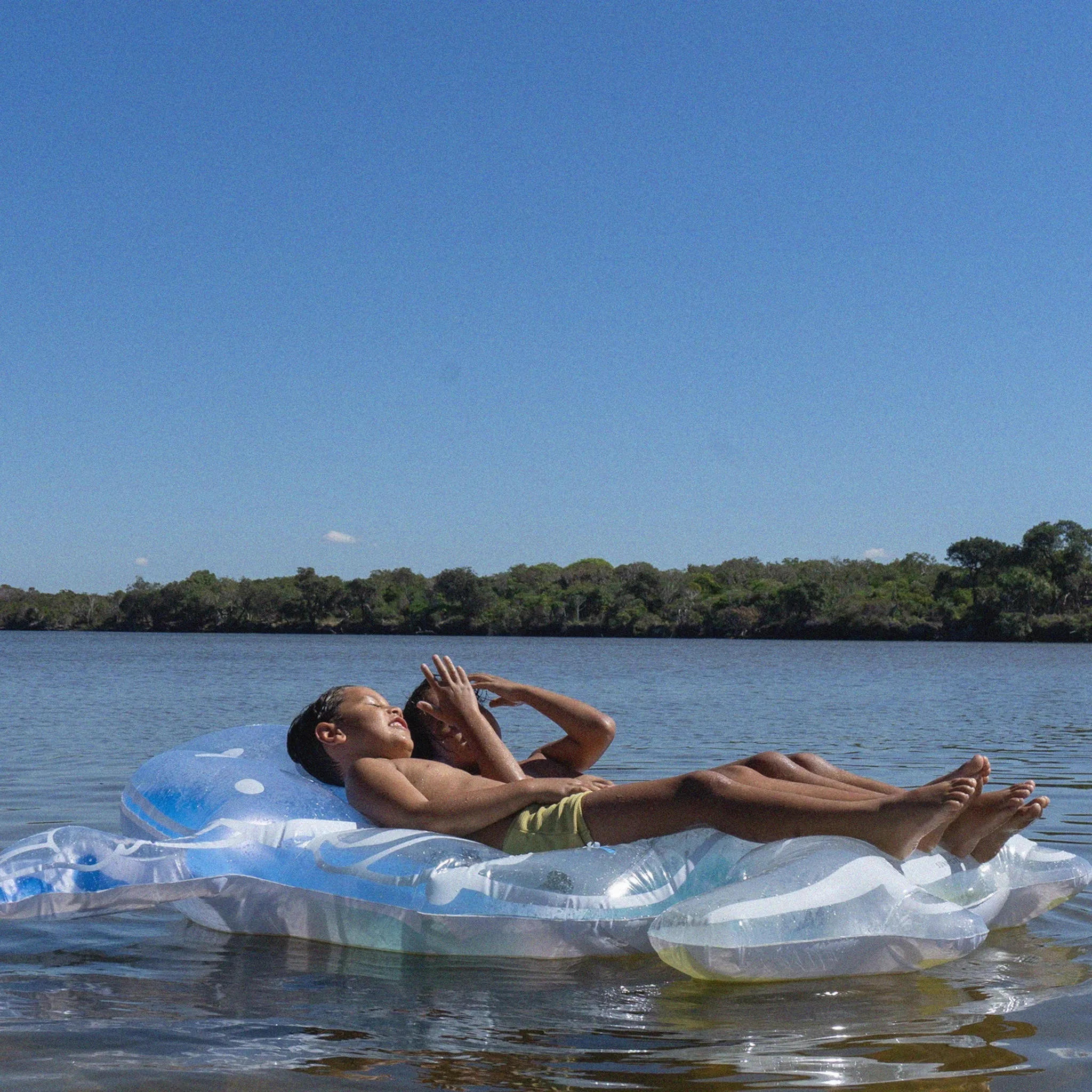 Kids Lie-On Float Burger Boy | The Sea Kids Blue-Lime Sunnylife