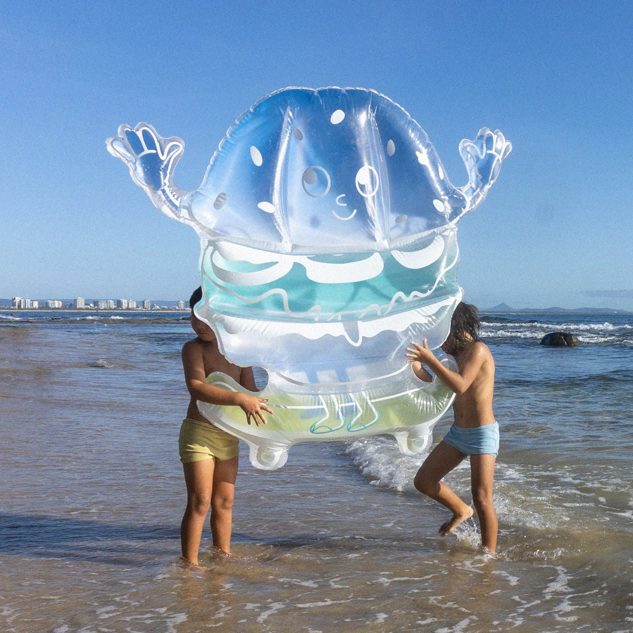 Kids Lie-On Float Burger Boy | The Sea Kids Blue-Lime Sunnylife