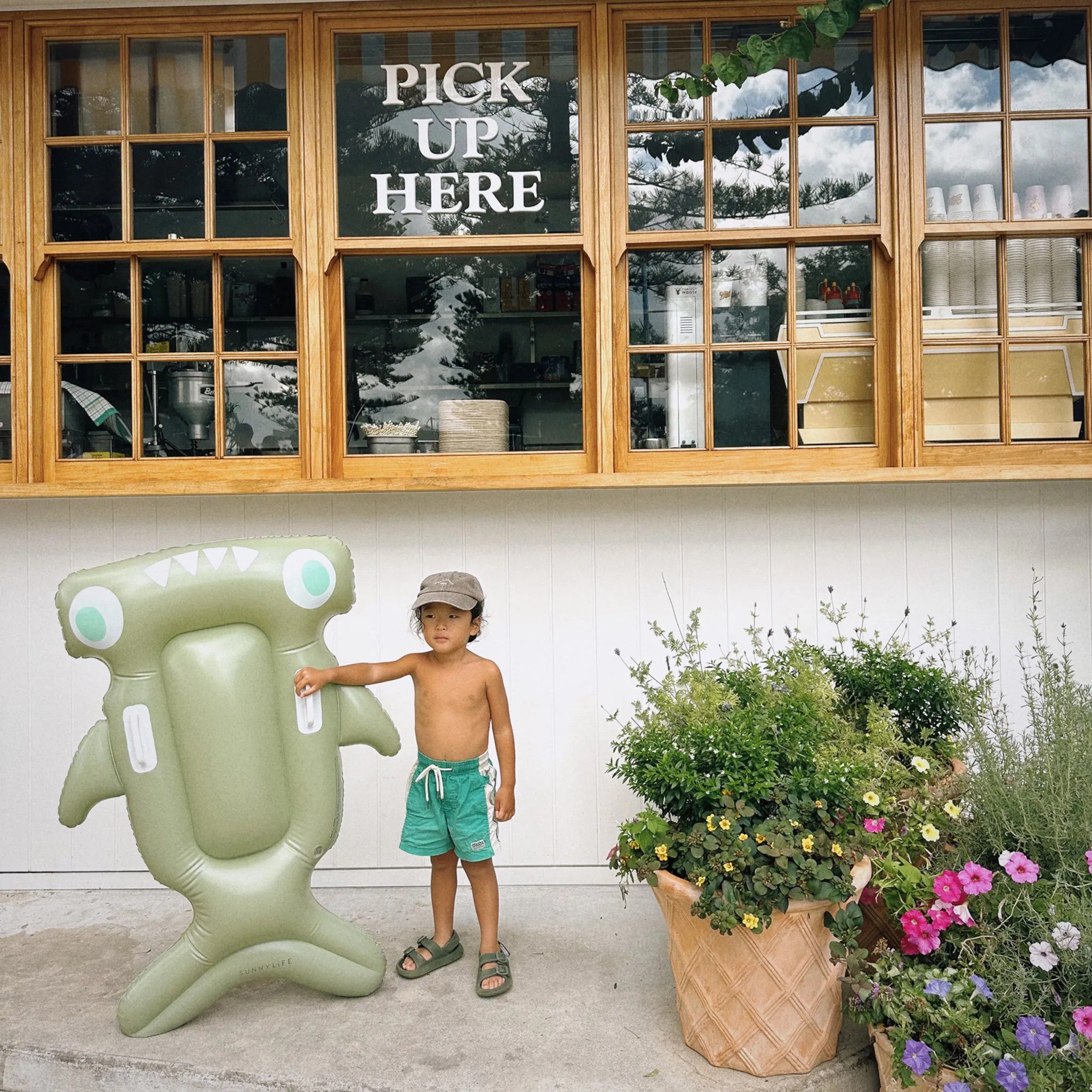 Kids Lie-On Float | Salty the Shark Khaki Sunnylife