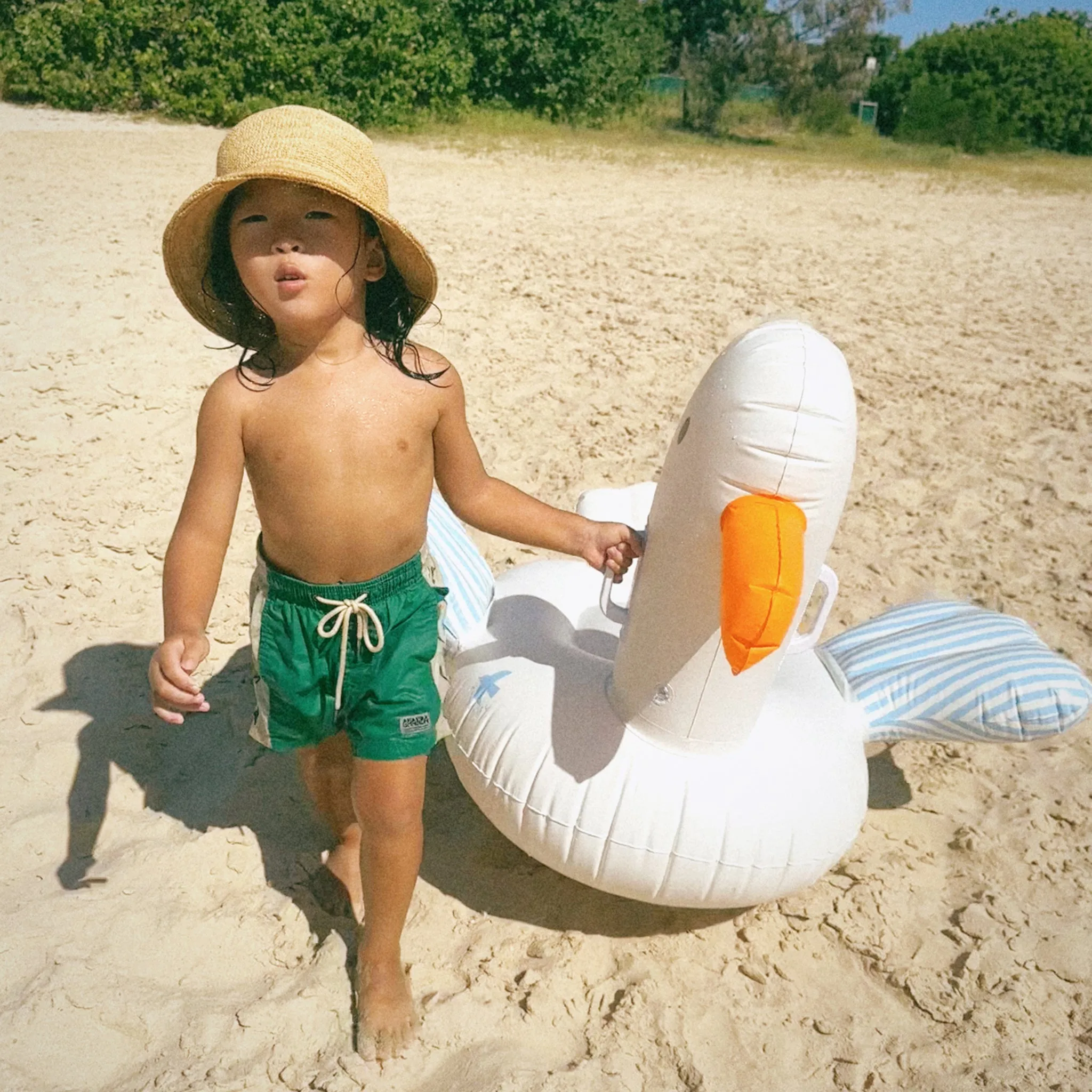 Kids Ride-On Float | Sammy the Seagull Blue Stripe Sunnylife