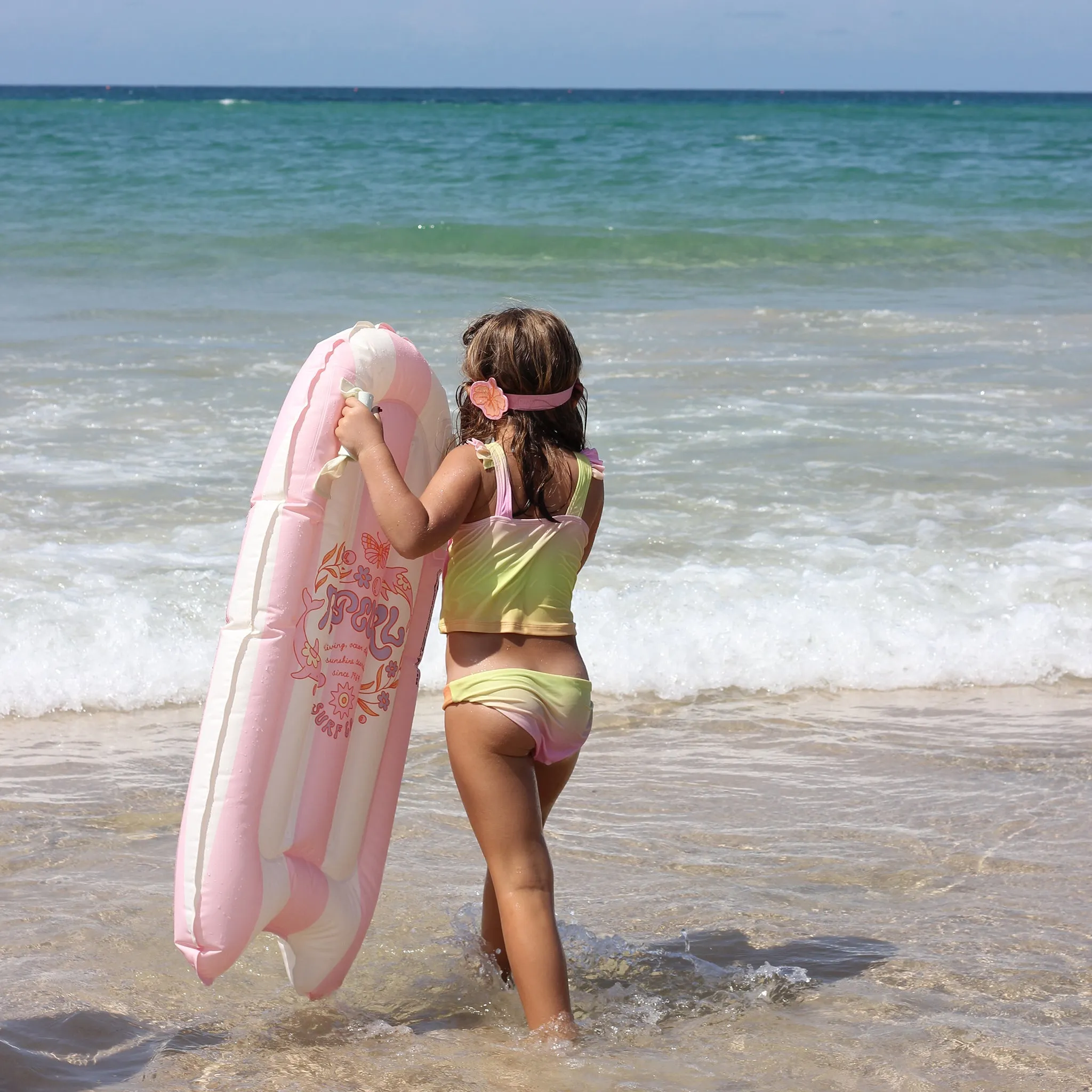 Kids Surf Mat | Dolphin Surf Co Pink Stripe Sunnylife