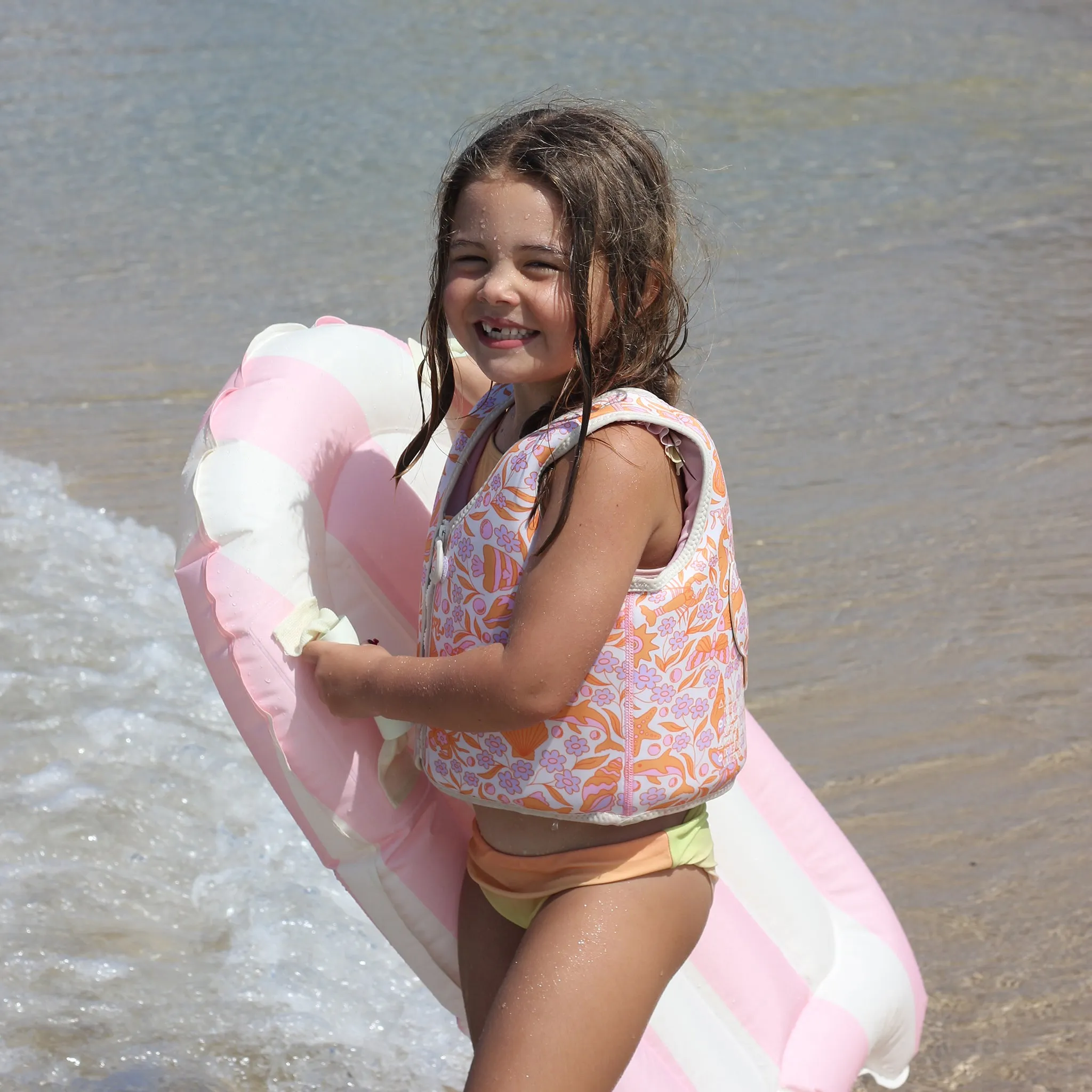 Kids Surf Mat | Dolphin Surf Co Pink Stripe Sunnylife