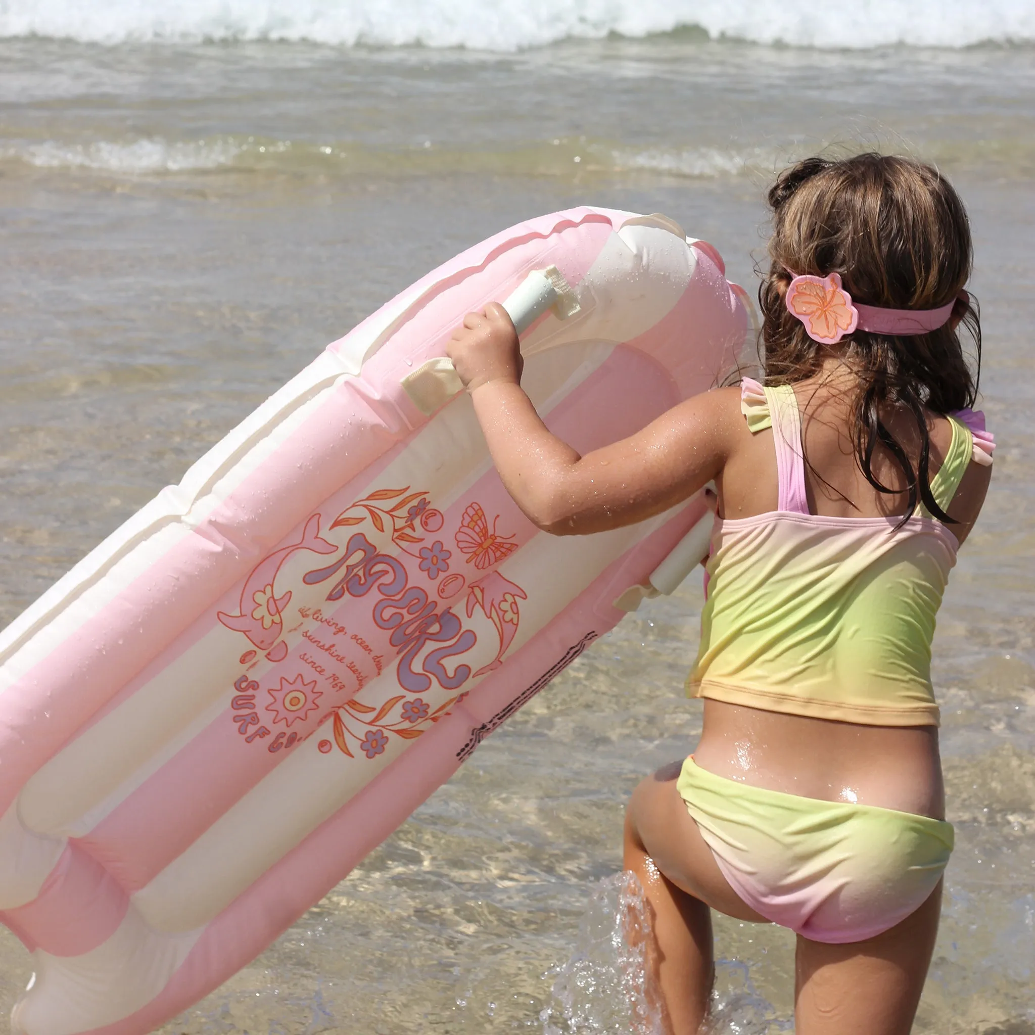Kids Surf Mat | Dolphin Surf Co Pink Stripe Sunnylife