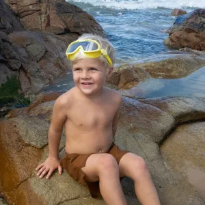 Kids Swim Mask | Salty the Shark Neon Yellow Sunnylife