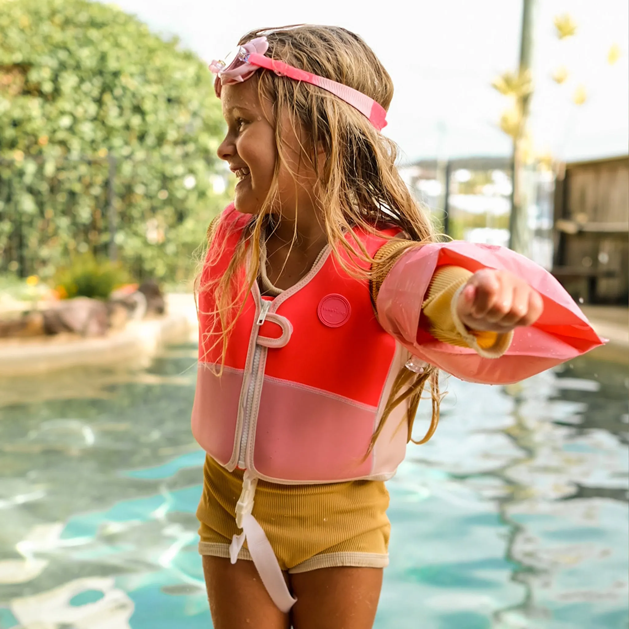 Kids Swim Vest 1-2 | Melody the Mermaid Neon Strawberry Sunnylife
