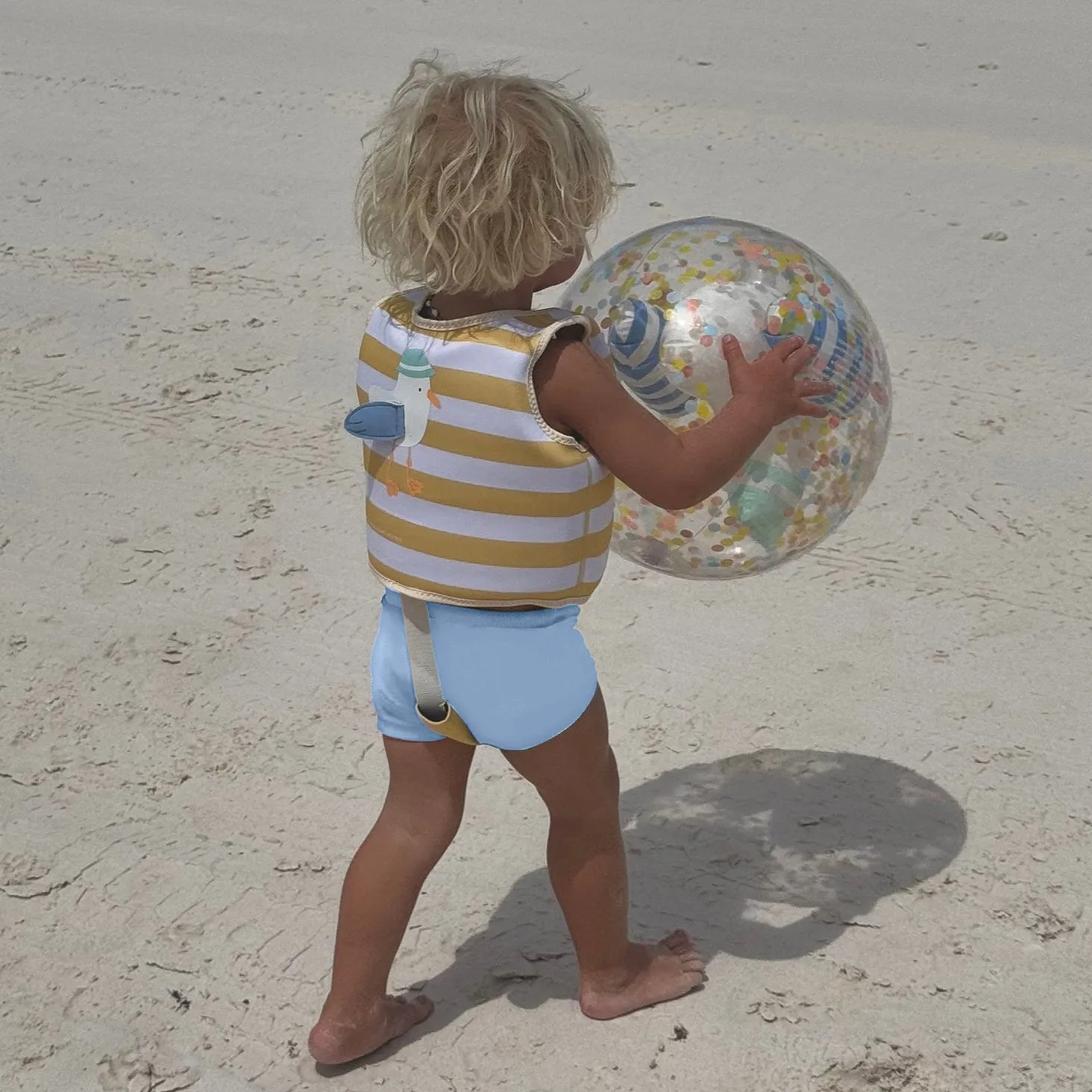 Kids Swim Vest 1-2 | Sammy the Seagull Mustard Stripe Sunnylife