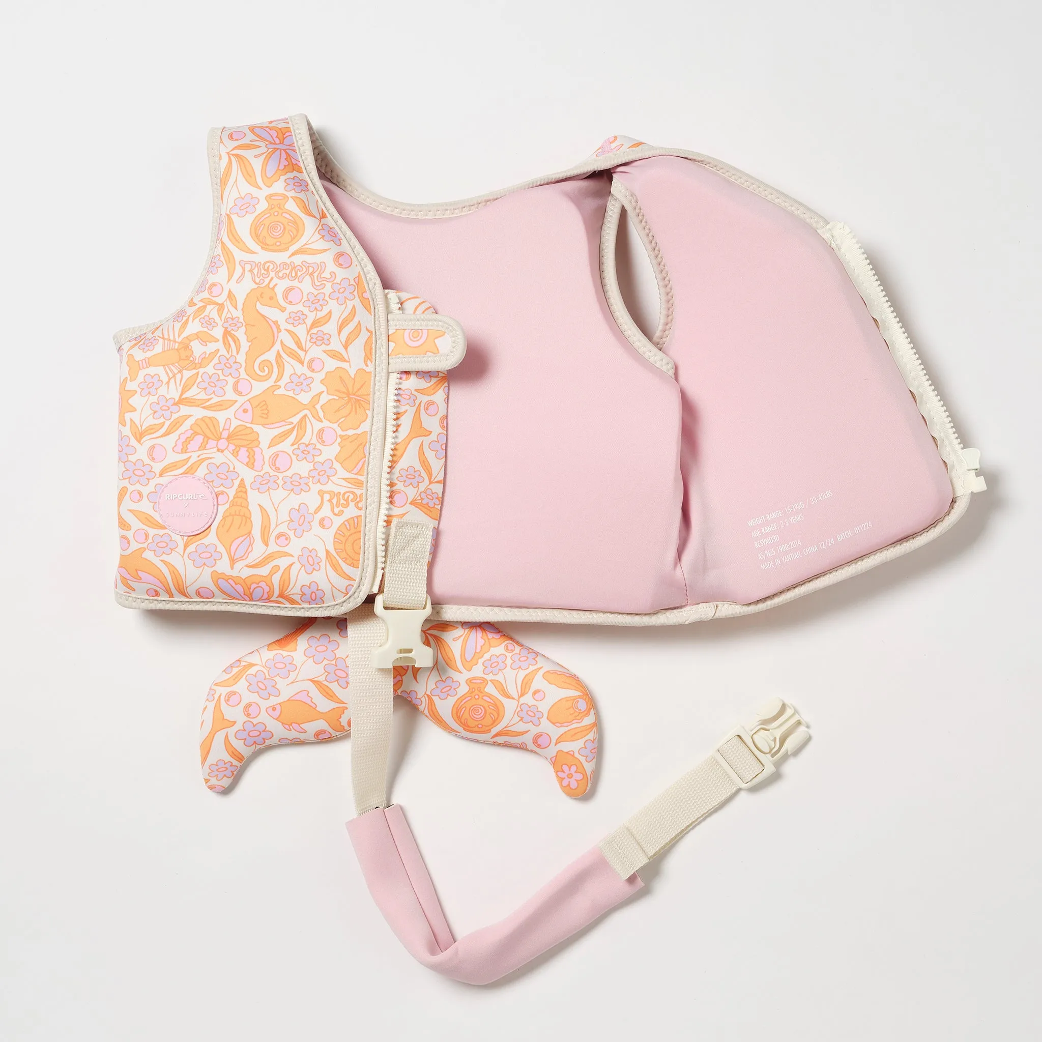 Kids Swim Vest 2-3 | Ocean Magic Pink 3D Sunnylife